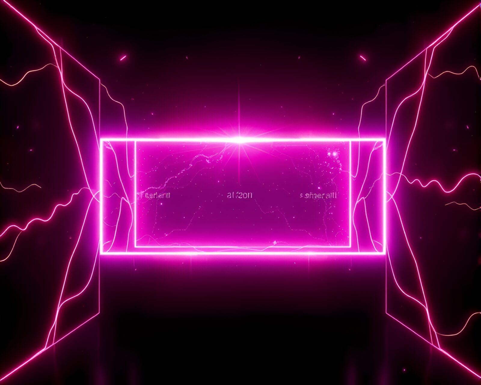 Backlit metallic sheen outline in neon wireframe parallel world