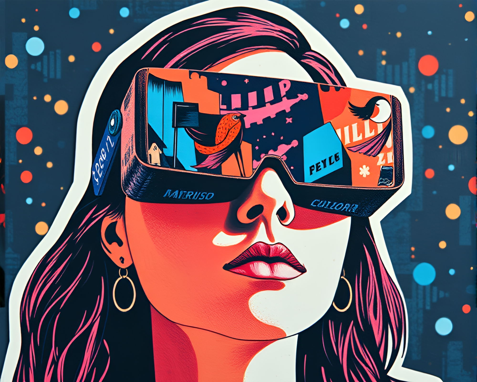 Augmented Reality Mystery: Pixelated Cutouts Collage – free AI stock image
