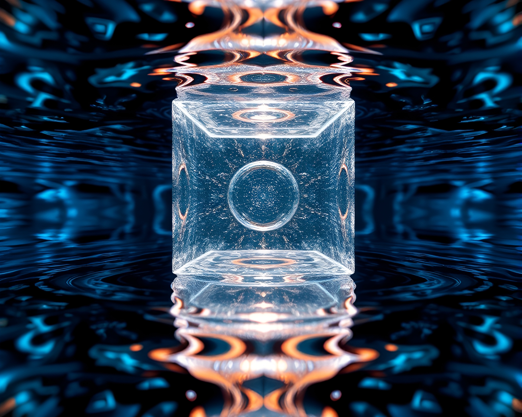 Quantum Teleportation Device Creates Water Distortion Kaleidoscope – free AI stock image