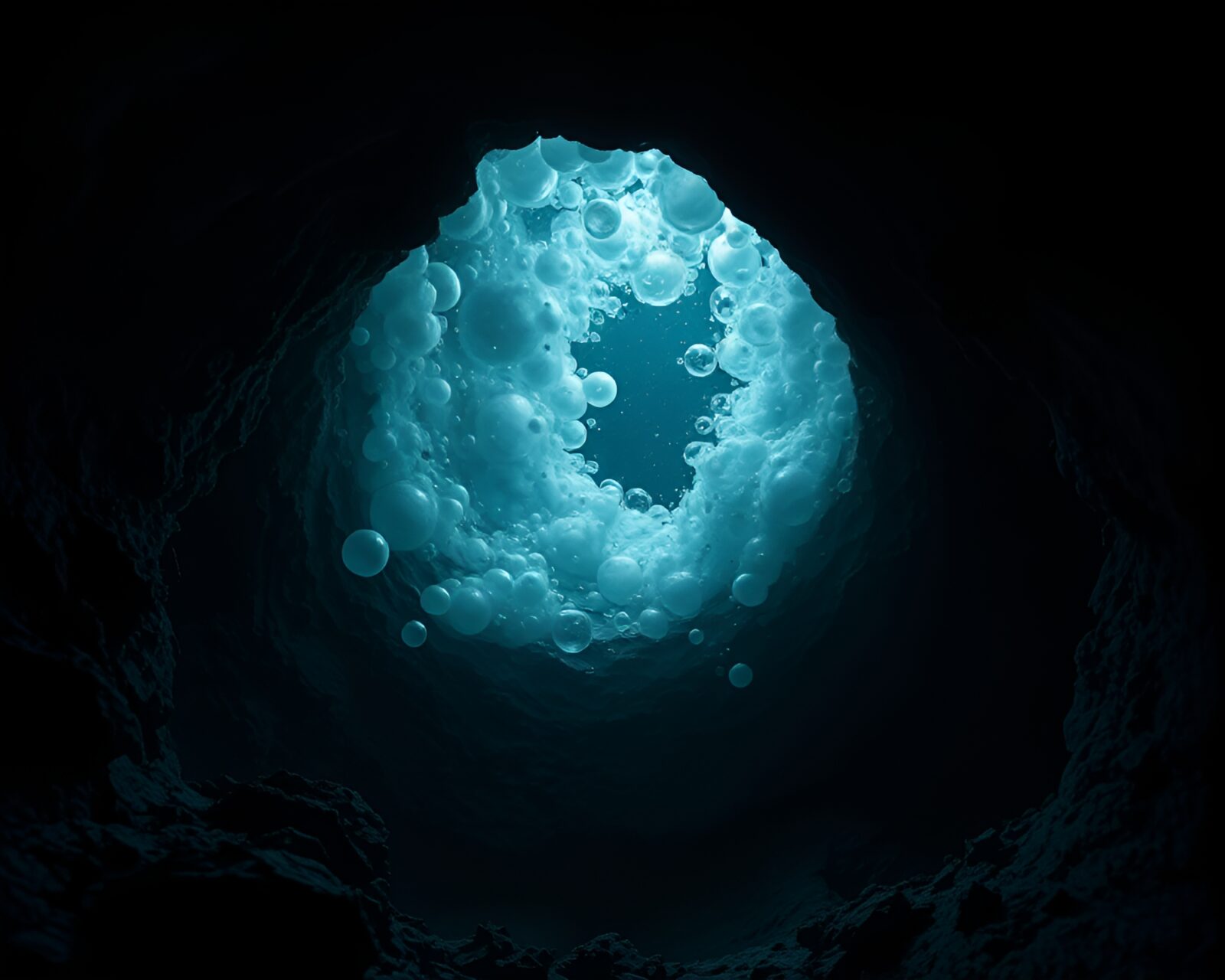 Abstract bubble clusters in duochrome swirl around time vortex