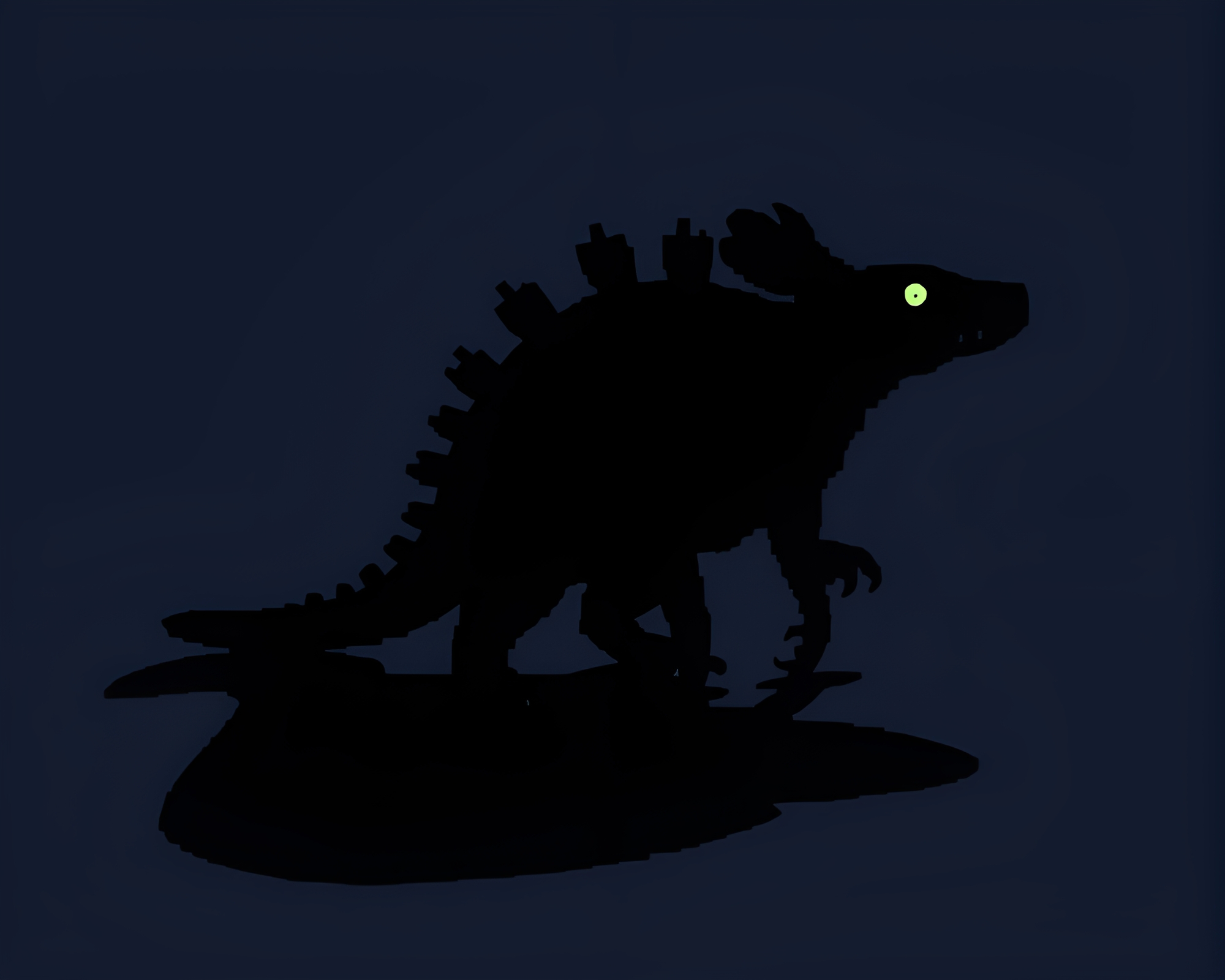 Armadillo Silhouetted in Indigo Shadow Pixel Art – free AI stock image