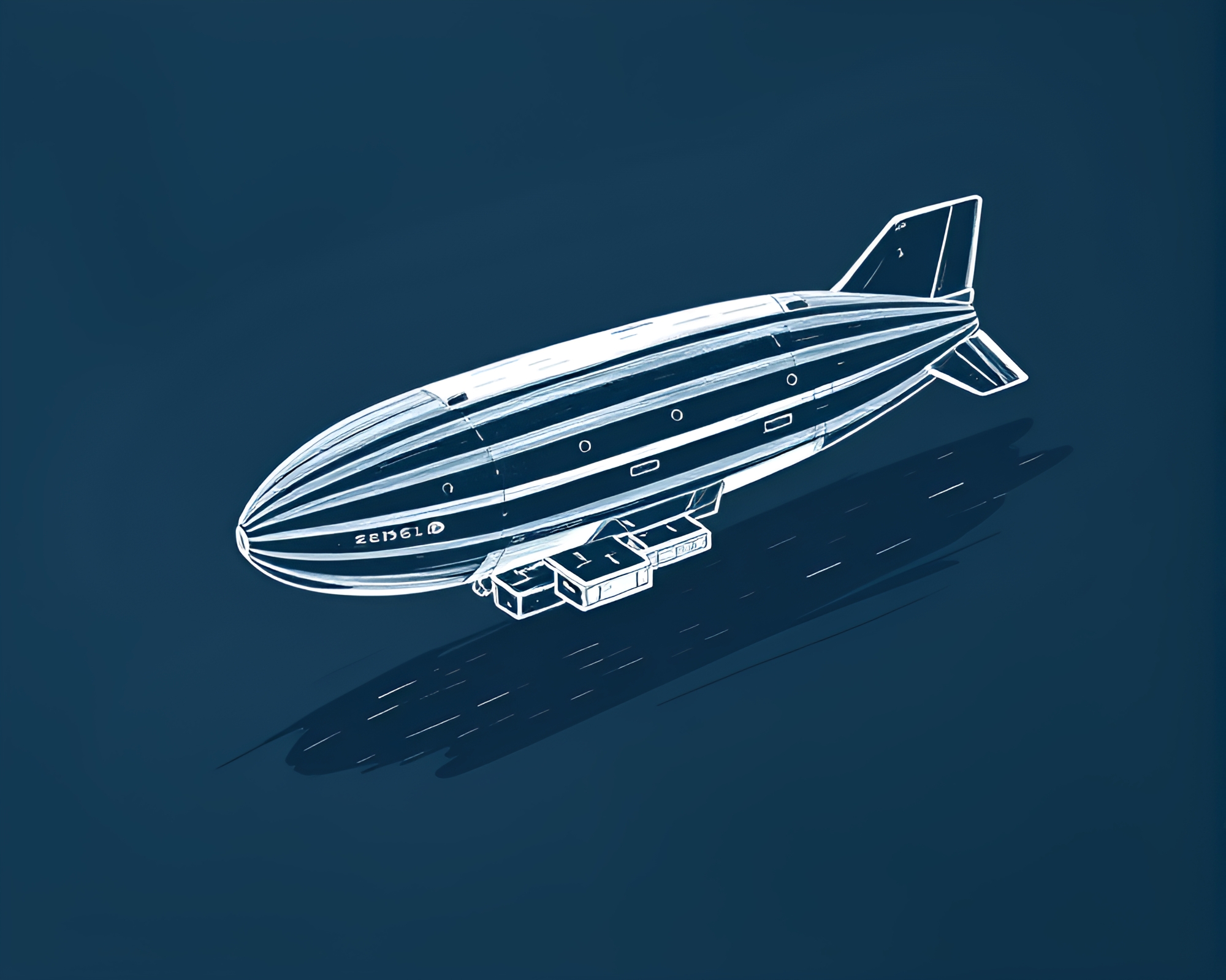 Zeppelin Voyage Through Chalkboard Sky – free AI stock image
