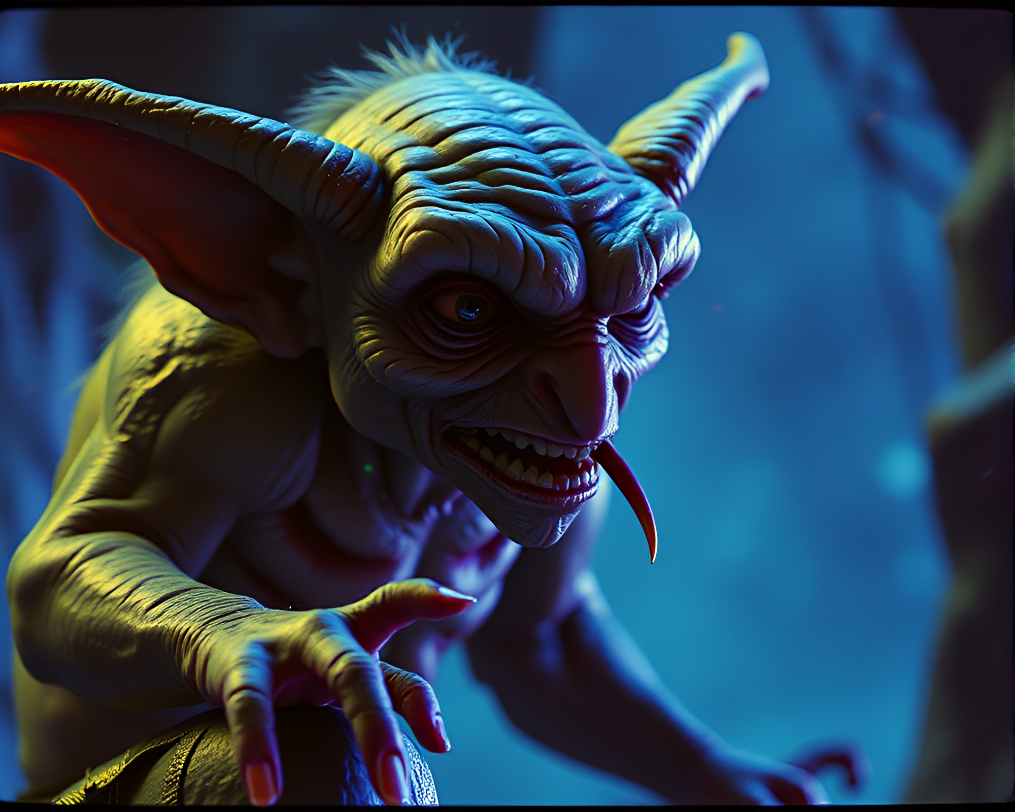 Goblin King in Acrylic Splatter 3D Art – free AI stock image