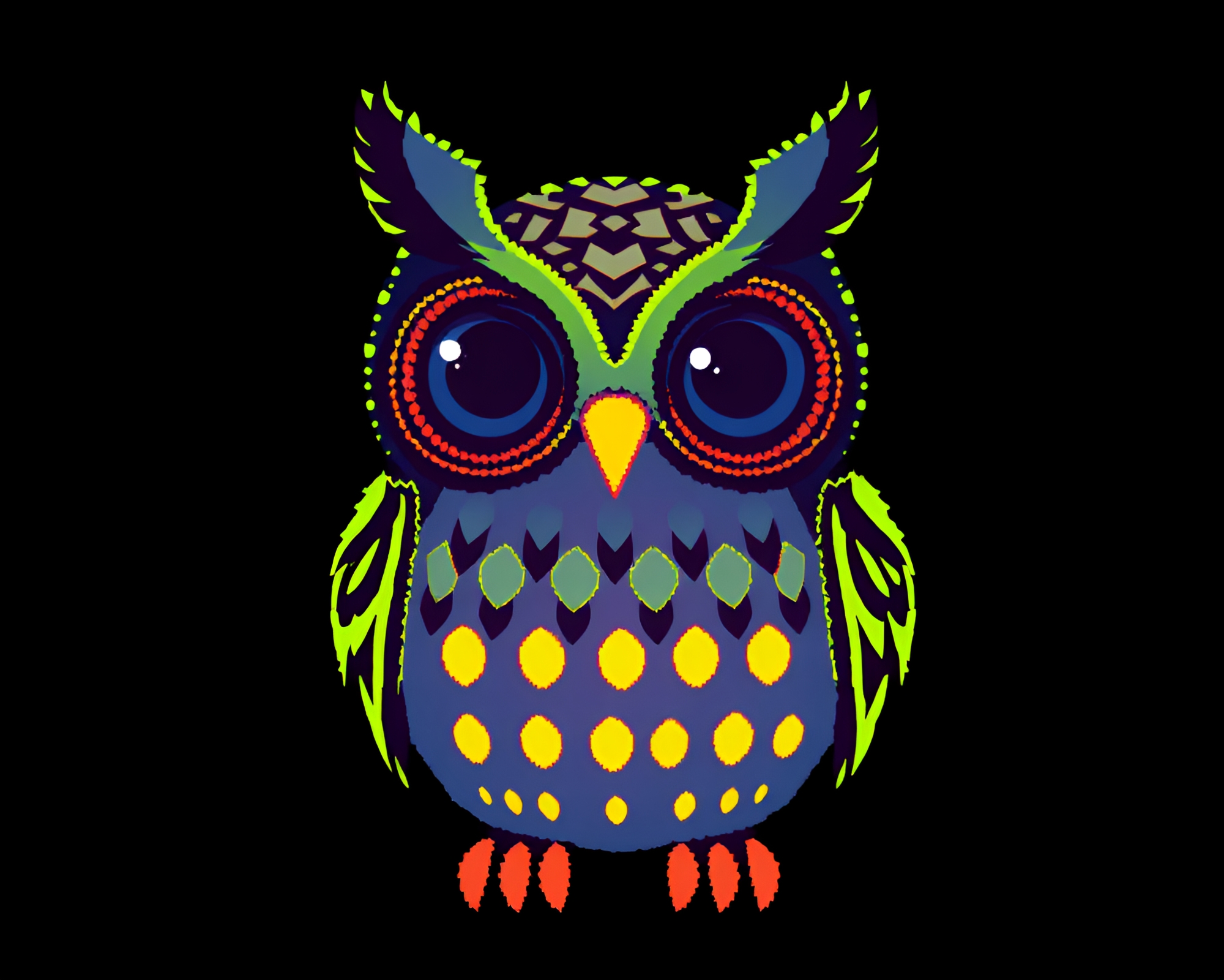 Stitched Owl Pixelated Light Art – free AI stock image