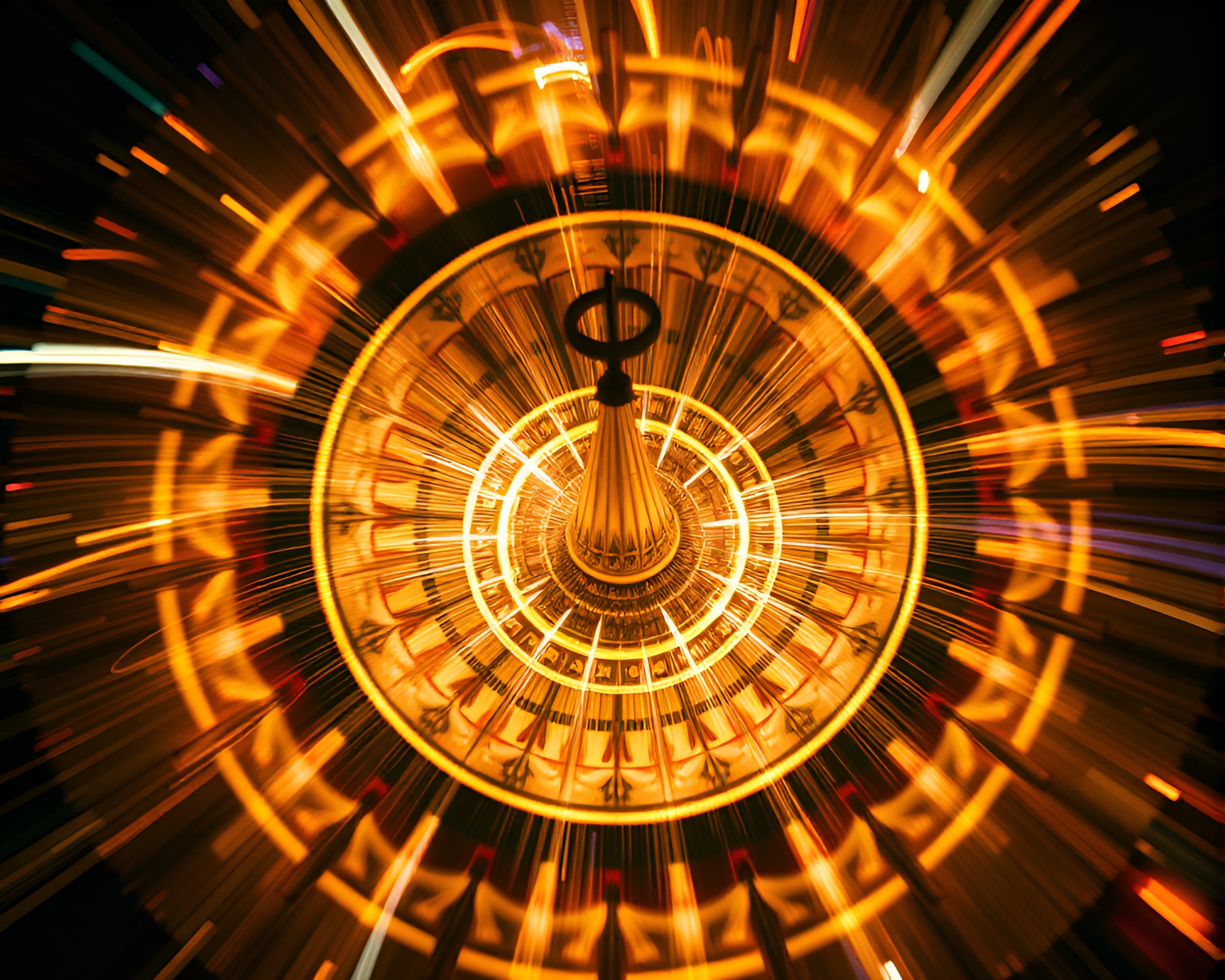 Ethereal Pocket Sundial Light Trails Cinemagraph – free AI stock image