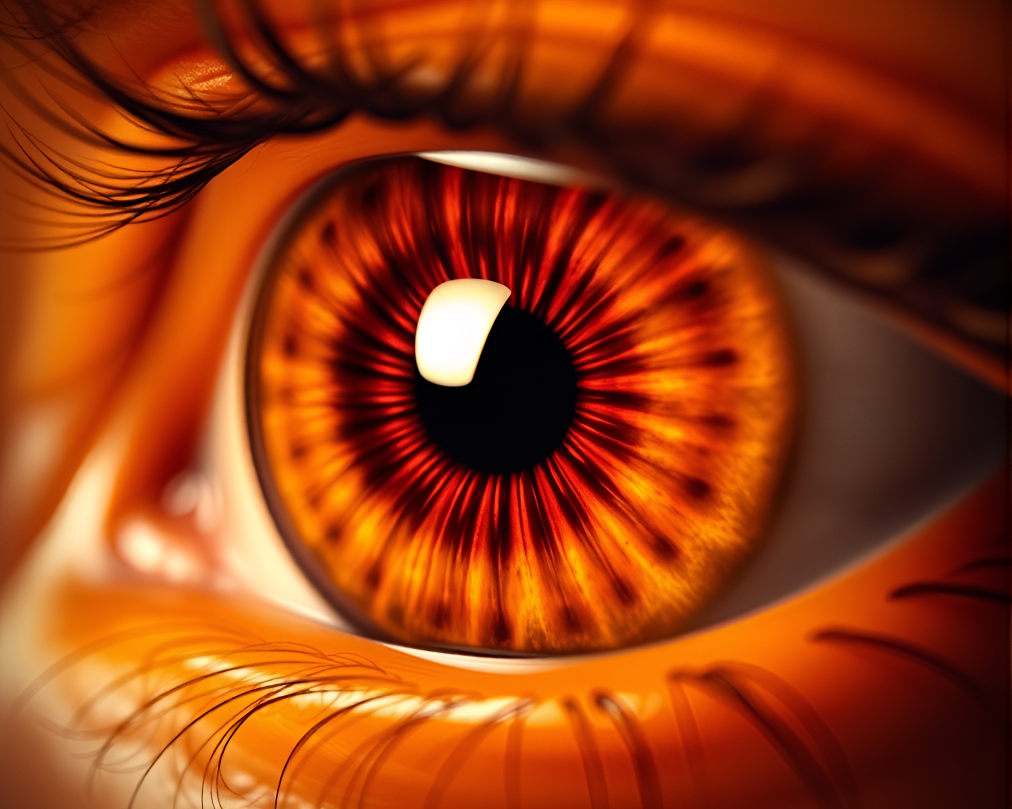 Vibrant Striped Pattern Smart Contact Lens Illustration – free AI stock image