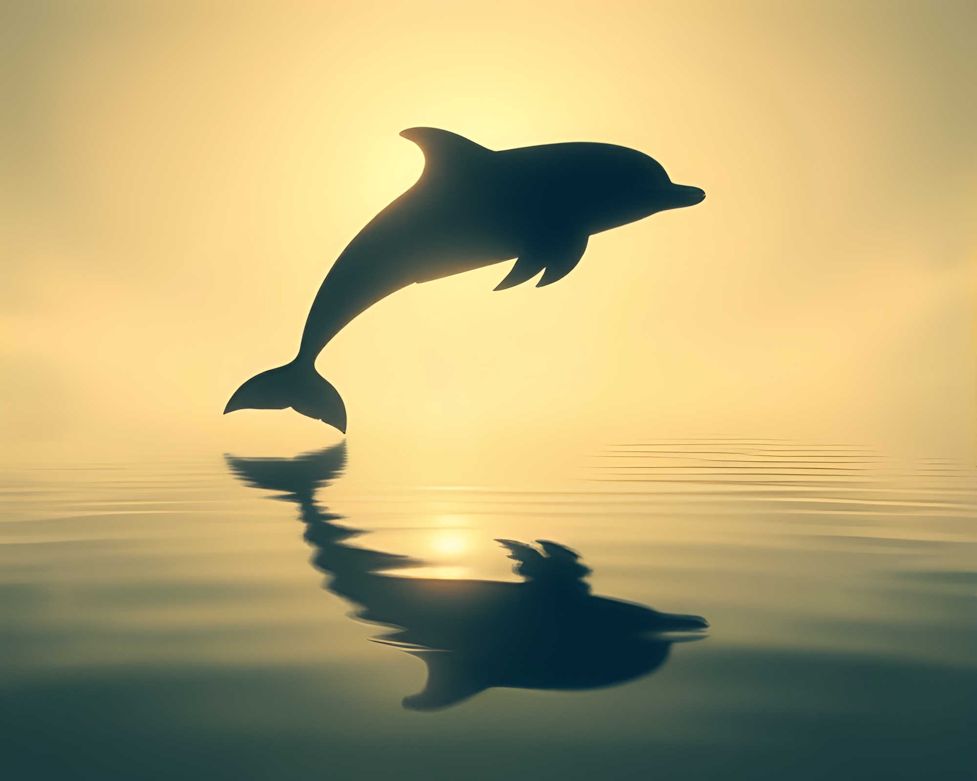 Majestic Dolphin Silhouette Reflecting in Hazy Blueprints – free AI stock image