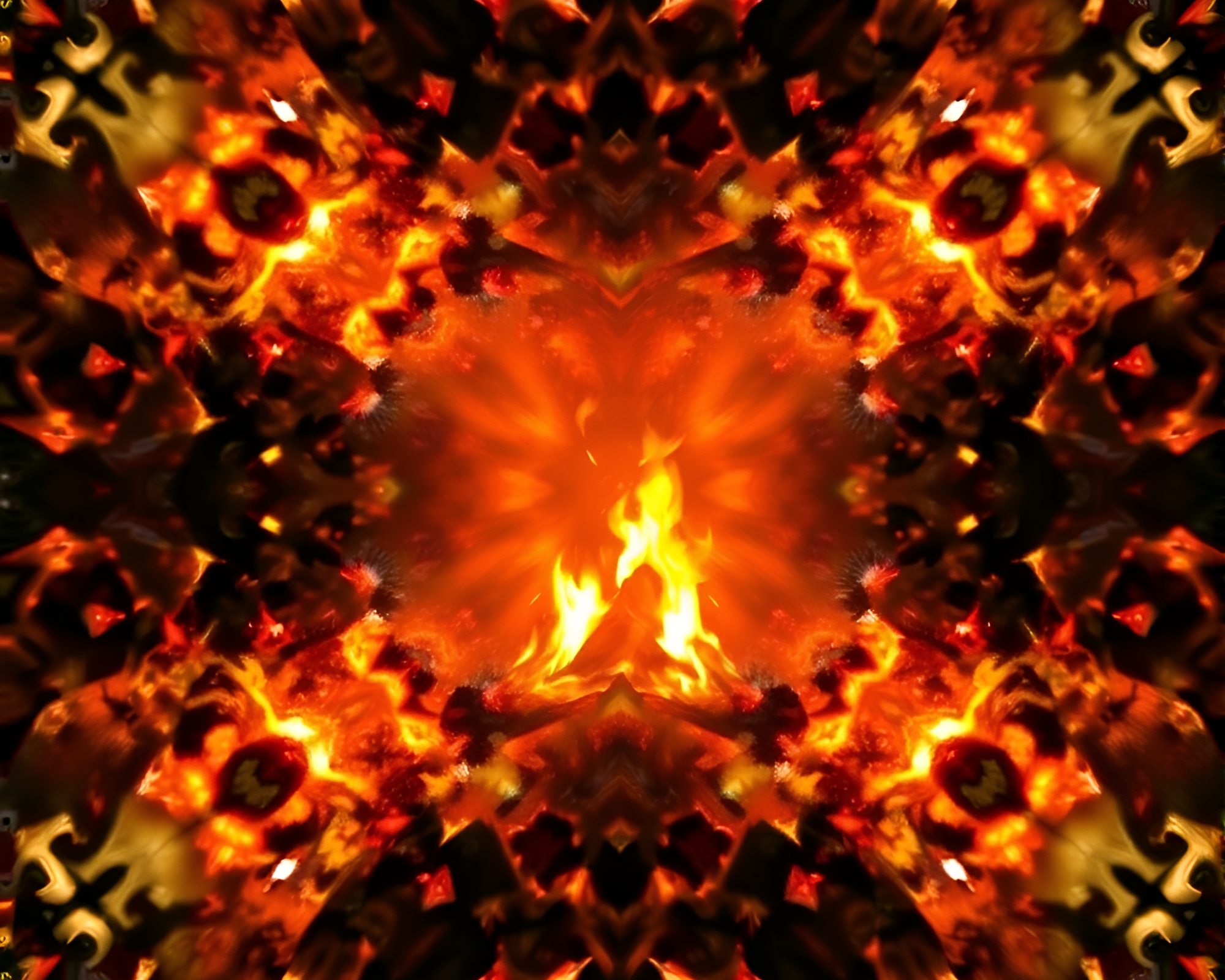 Kaleidoscope Bonfire Embrace – free AI stock image