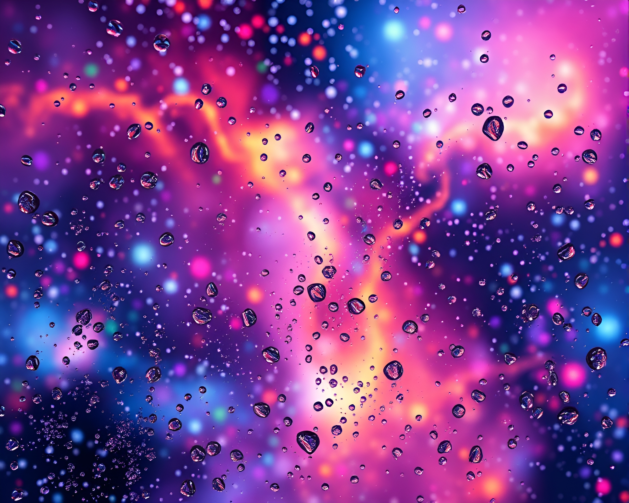 Plasma Rifle in Galaxy Water Droplets Photocollage – free AI stock image