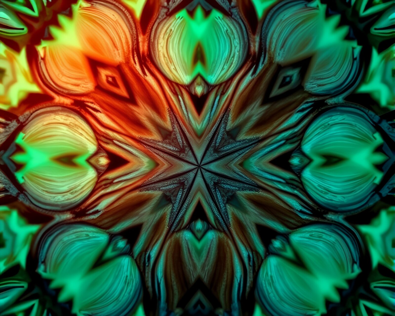 Fantasy dwarf surrounded by intricate wood grains and vibrant light