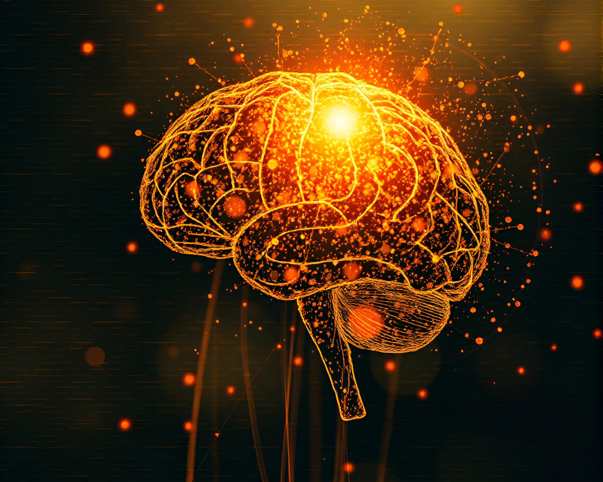 AI Brain in Savannah Golds: Double Exposure Composition – free AI stock image