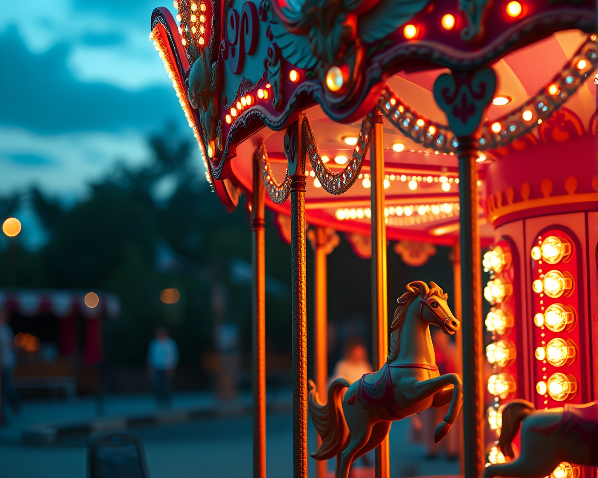 Carousel Embroidered Detail Digital Painting – free AI stock image