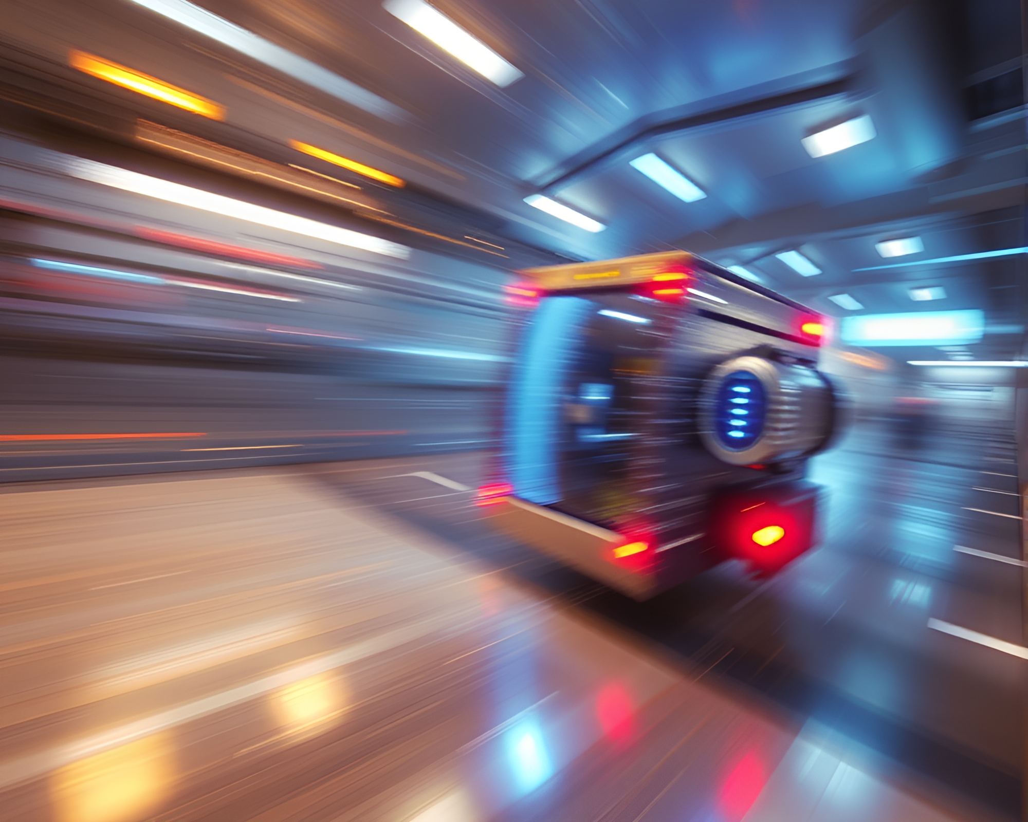 Quantum Teleportation Device in Manga Pan Blur Motion – free AI stock image