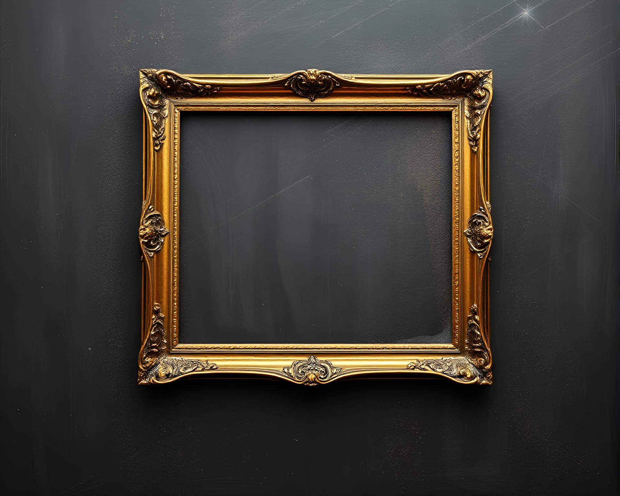 Brass Telescope in Chalk Drawing Frame – free AI stock image