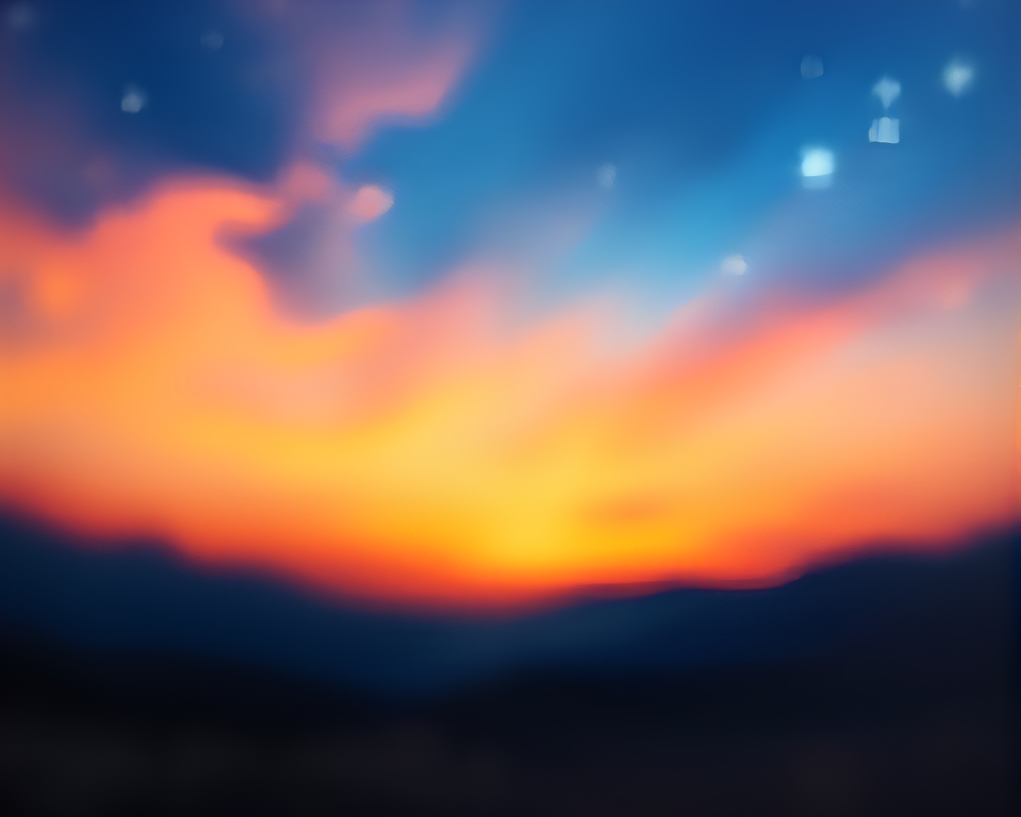 Vaporwave Sunset Over Starlit Palette Knife Sky – free AI stock image