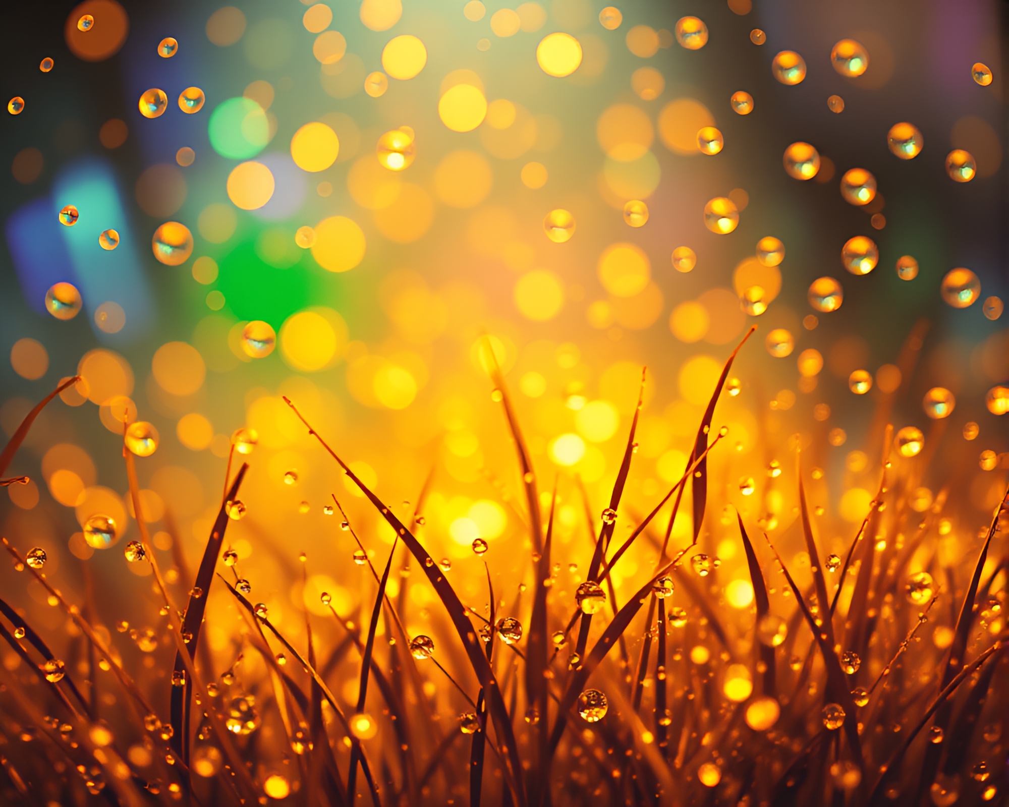Savannah Golds Pixel Art Holographic Dew Drops – free AI stock image