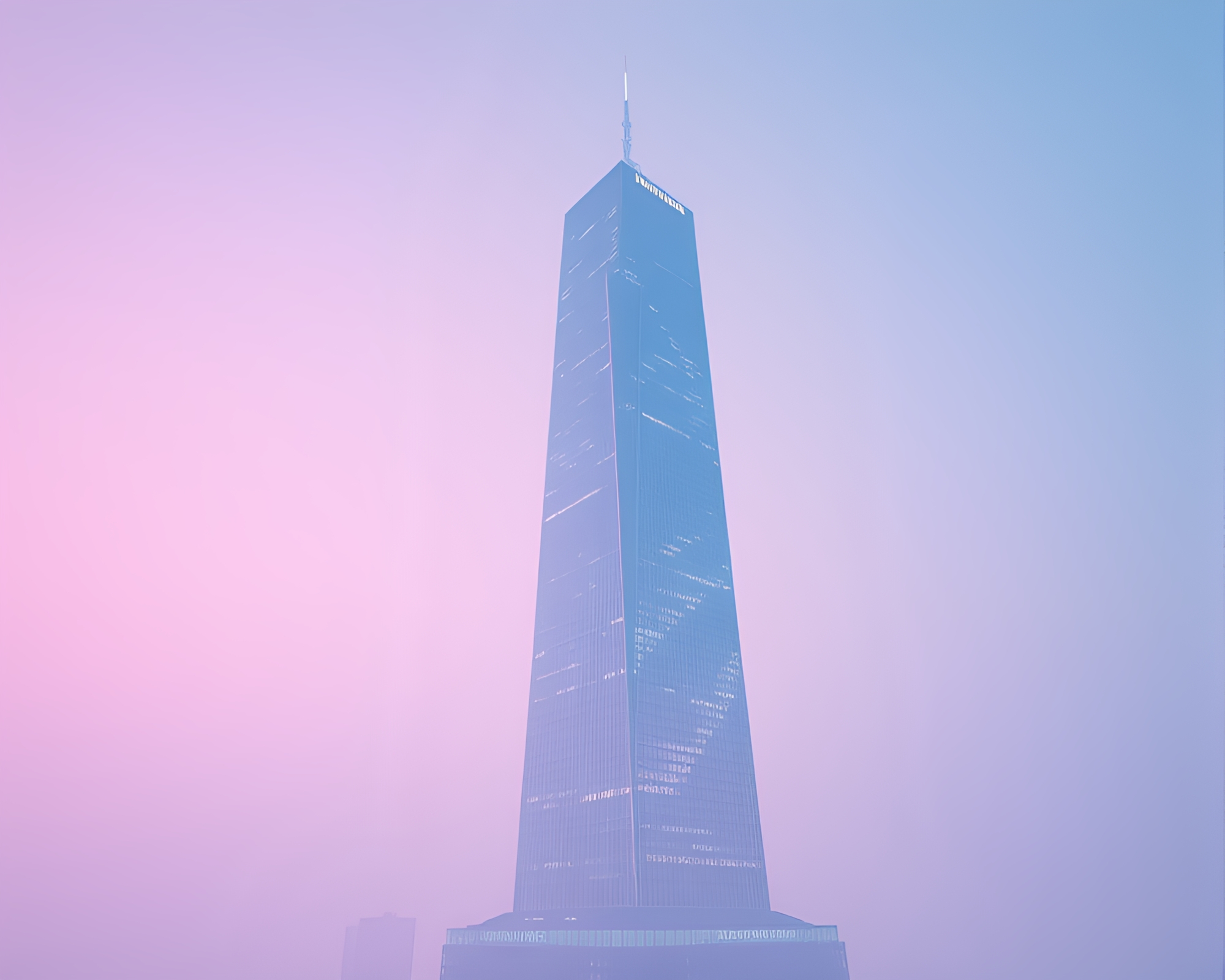 Pastel Skyline Negative Space CGI Composition – free AI stock image