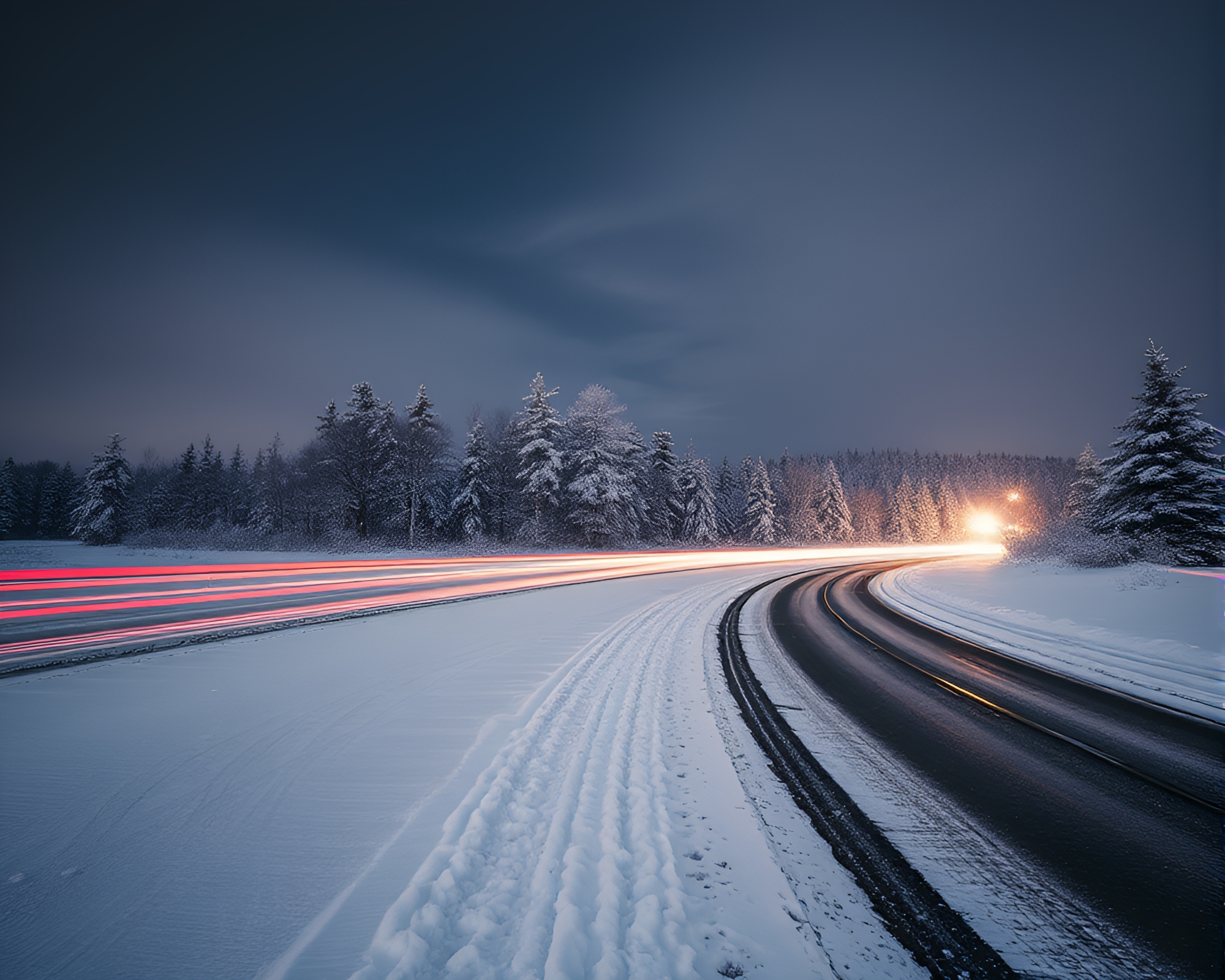 Snow-Kissed Armor: Leading Lines in Winter Lights – free AI stock image