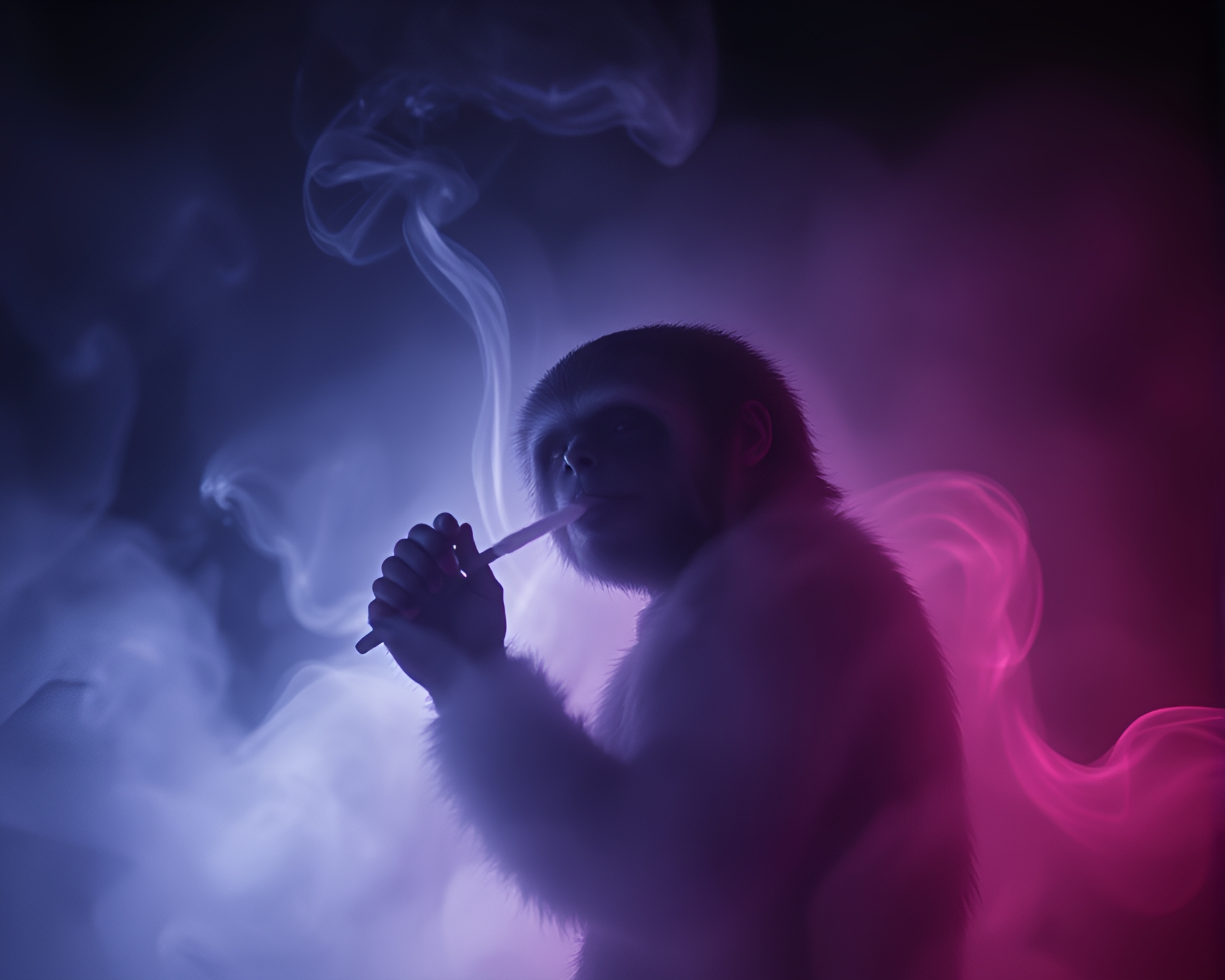 Sloth in Tri-Tone Smoke Rings Twilight – free AI stock image