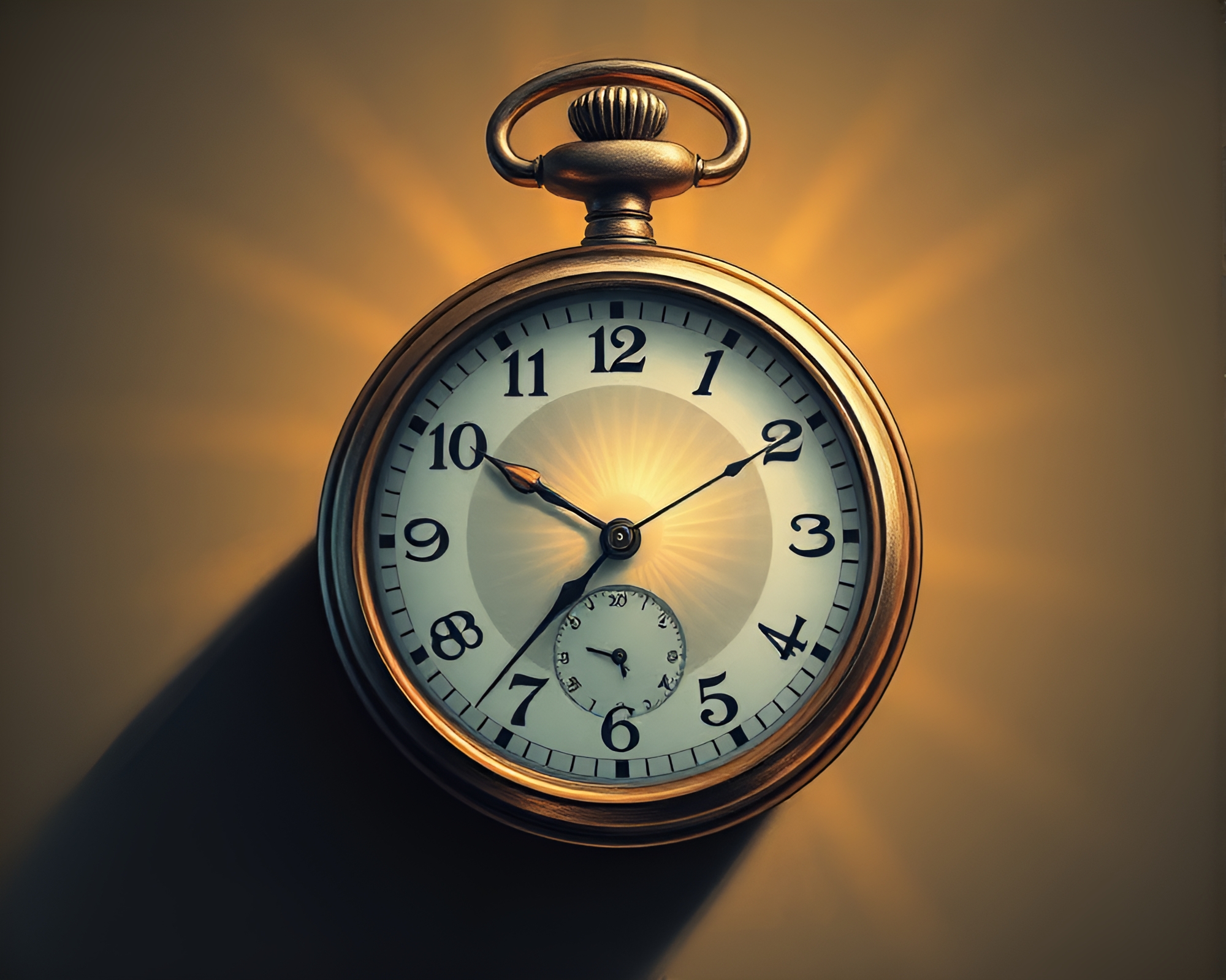 Antique Pocket Watch in Sunlit Forest Clearing – free AI stock image
