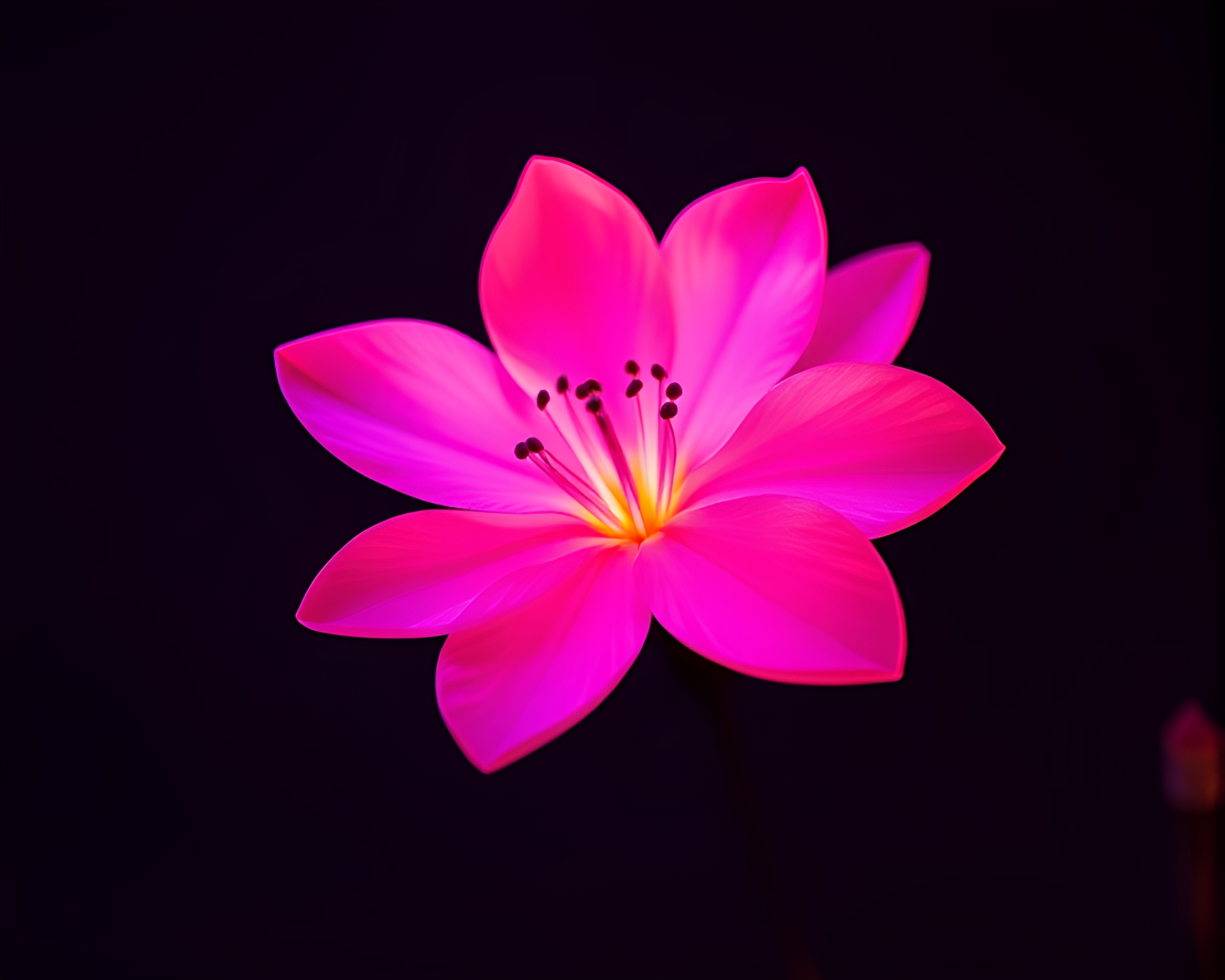 Glow-in-the-Dark Spring Blossom Color Pop Scene – free AI stock image