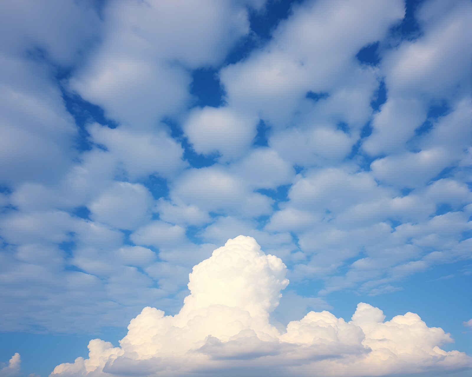 Moody 90s style clouds in pumpkin pie hues with blue accents