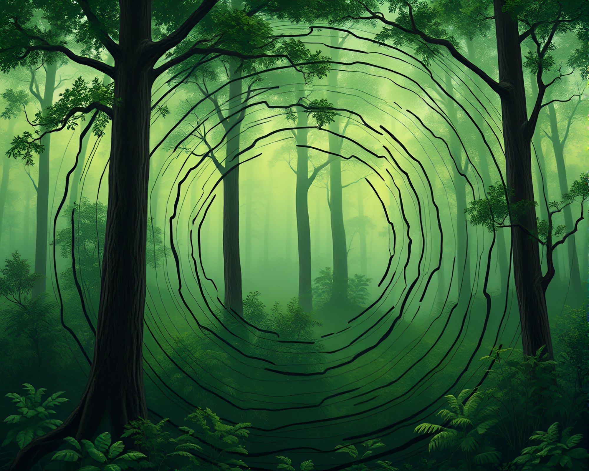 Mystical Tree Rings: Vector Art Illustration – free AI stock image