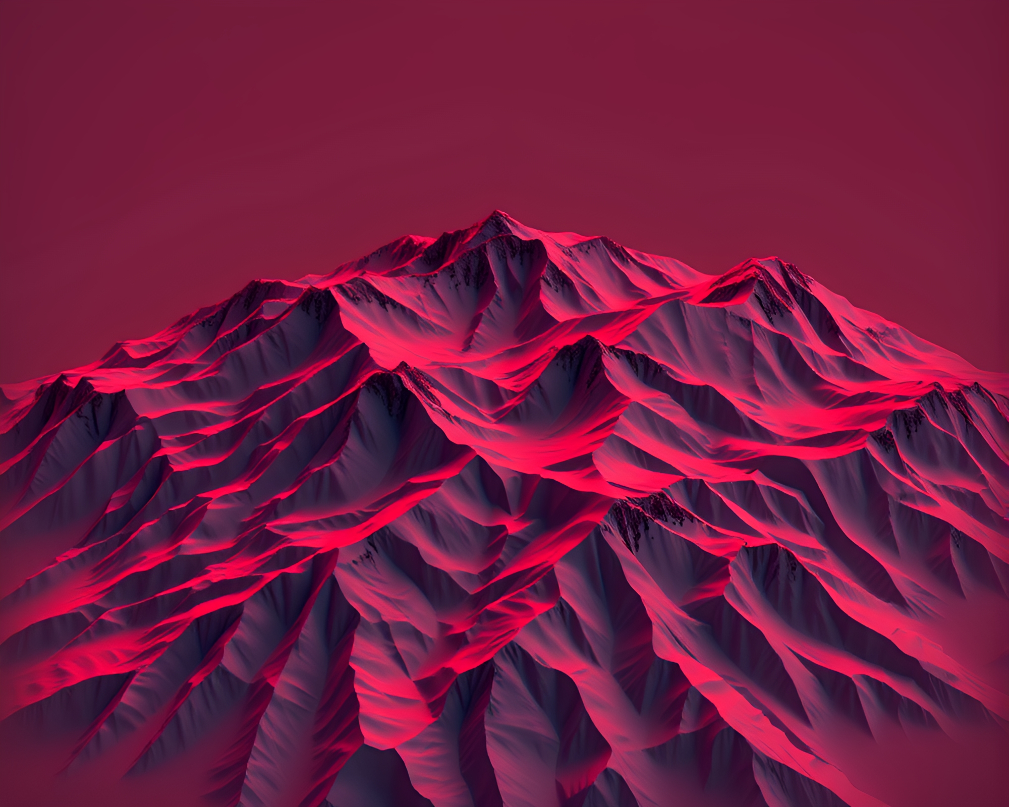 Scarlet Plateau Under Procedural Skies – free AI stock image