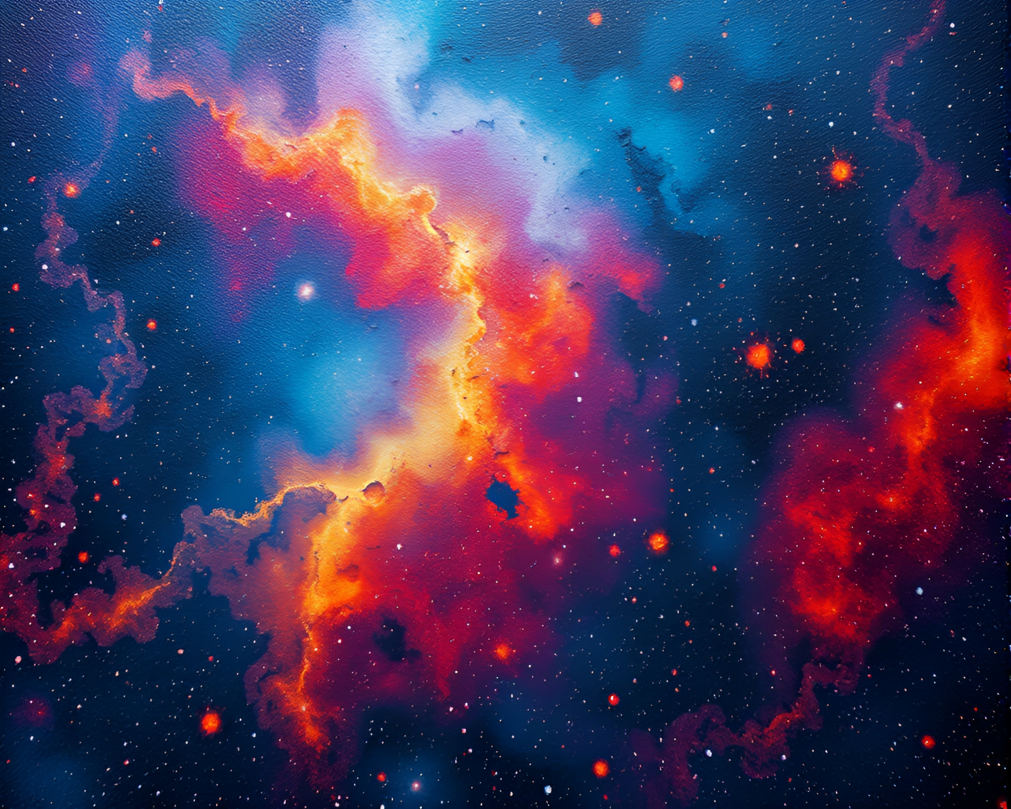 Hand-Painted Galaxy-Inspired Fan in Medium Shot – free AI stock image