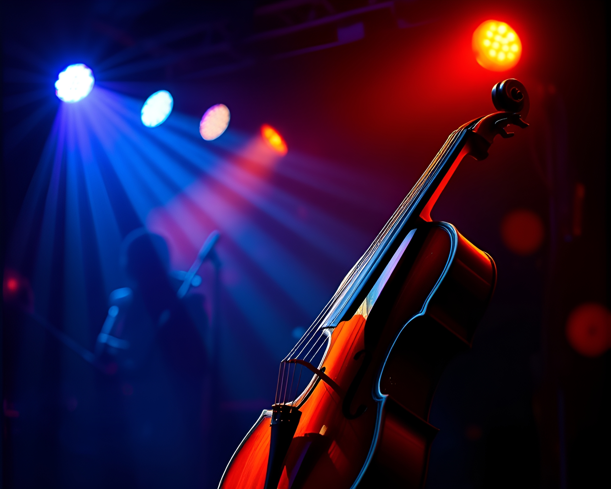 Elegant Violinist in Strobe-lit Club Vector Art – free AI stock image