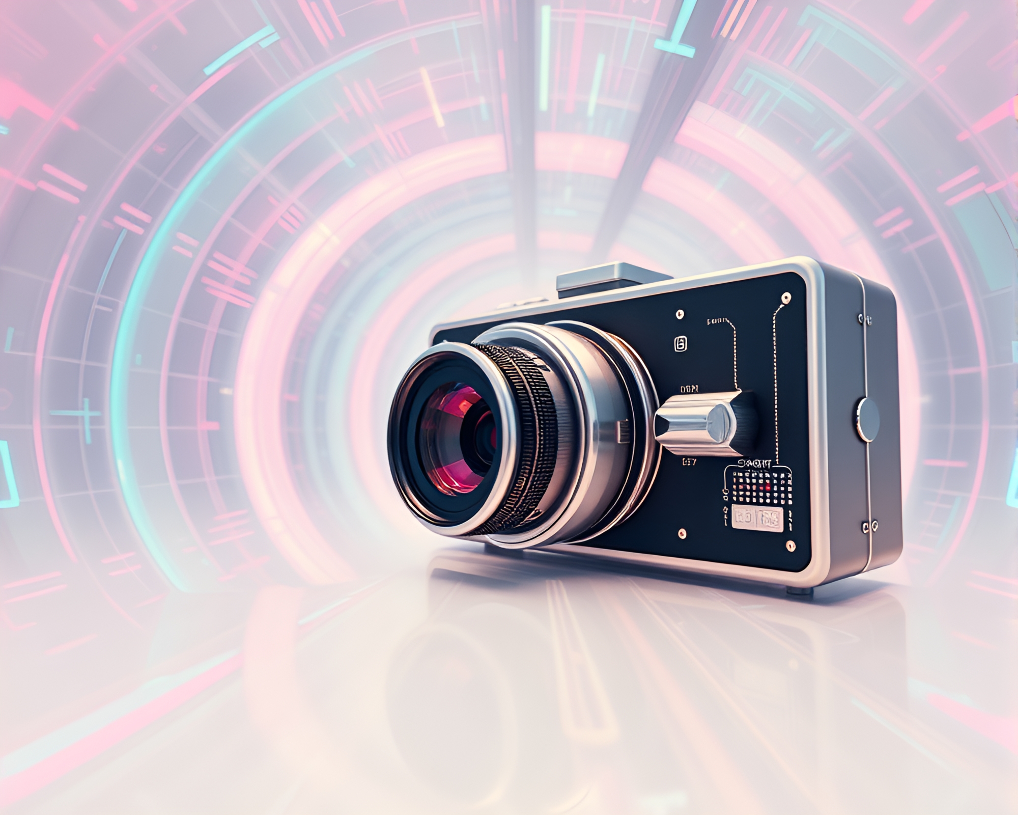 Quantum Teleportation Device in Soft Pastel Stereograph – free AI stock image