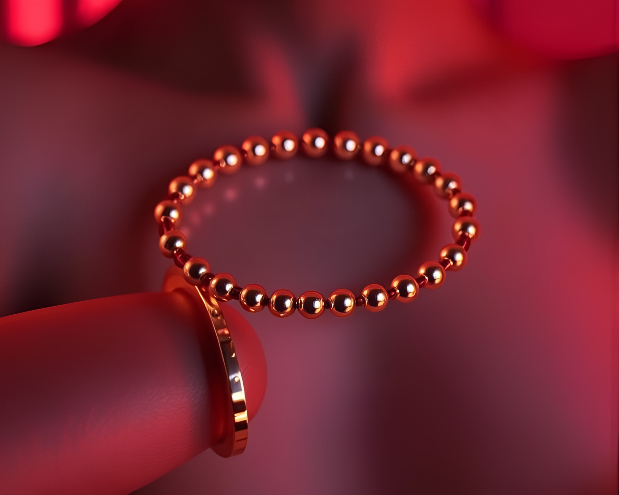 Rose Gold Bracelet in Fluorescent Glow – free AI stock image