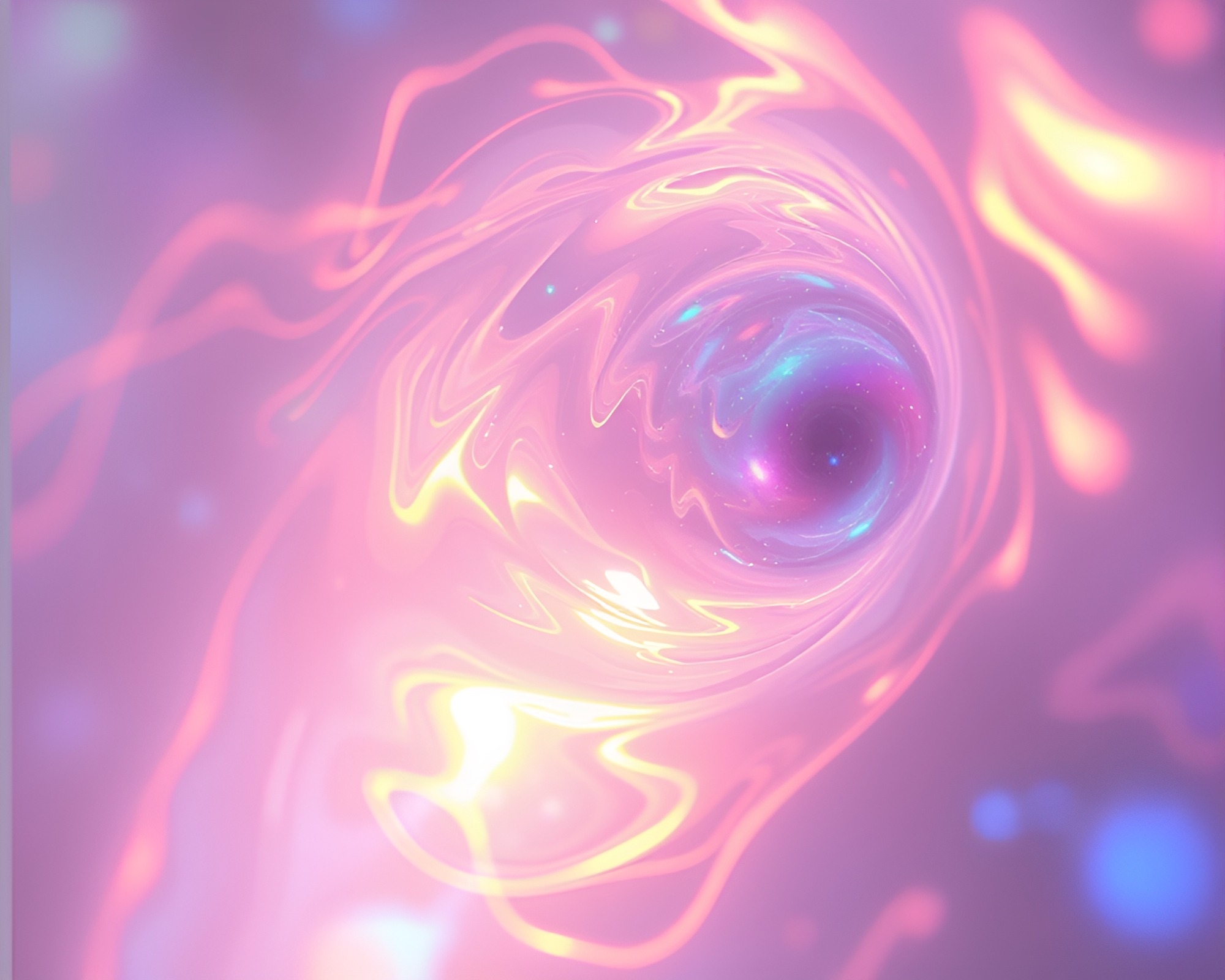 Iridescent Wormhole Generator in Vaporwave Soap Film – free AI stock image