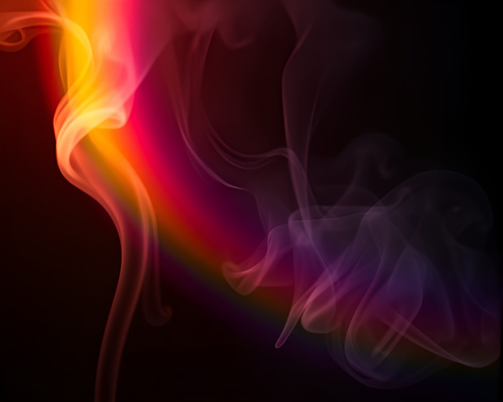 Colorful smoke rings in runic alphabet symbols