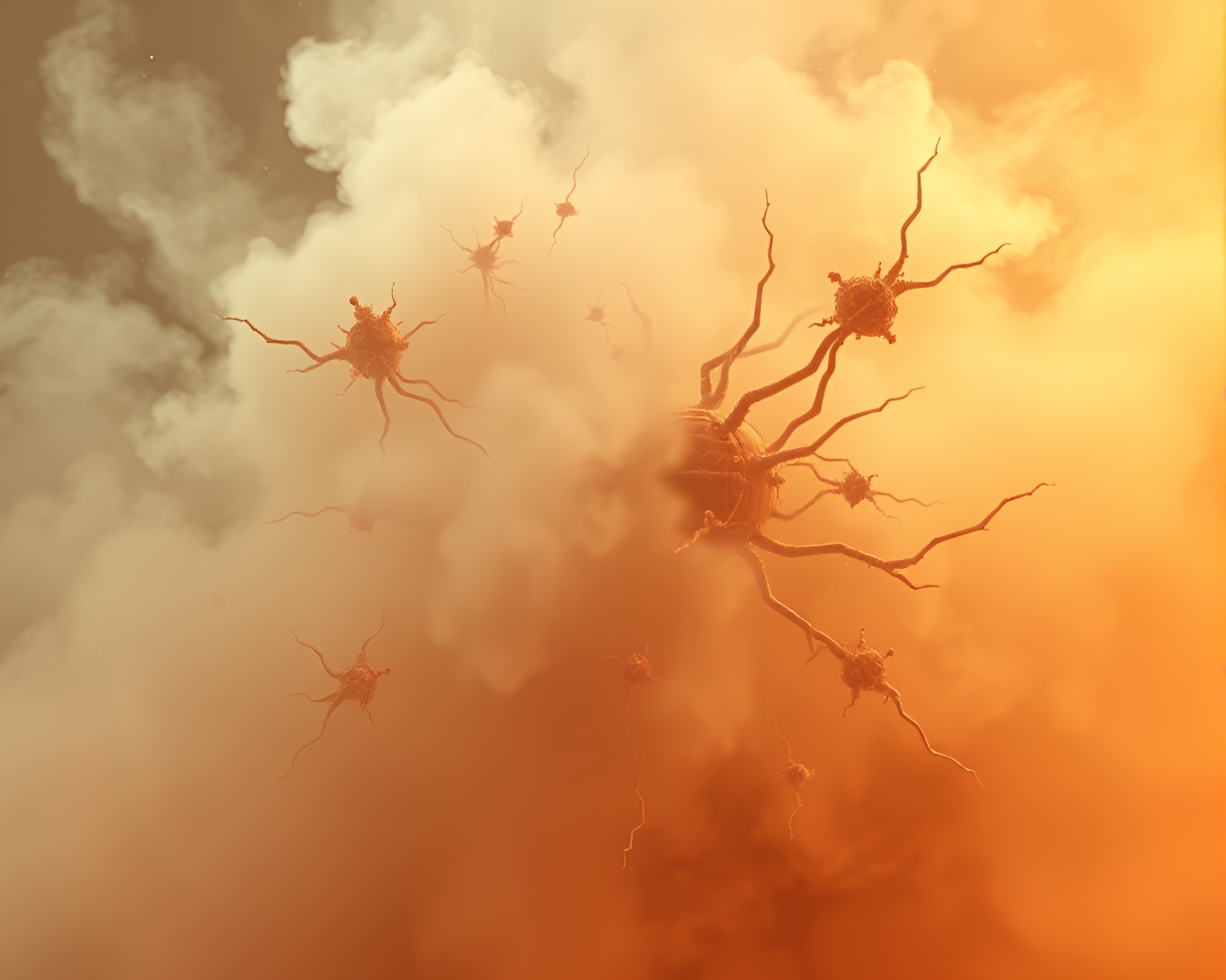 Fractal Overlay Virtual Reality Hub in Misty Stipple Shading – free AI stock image
