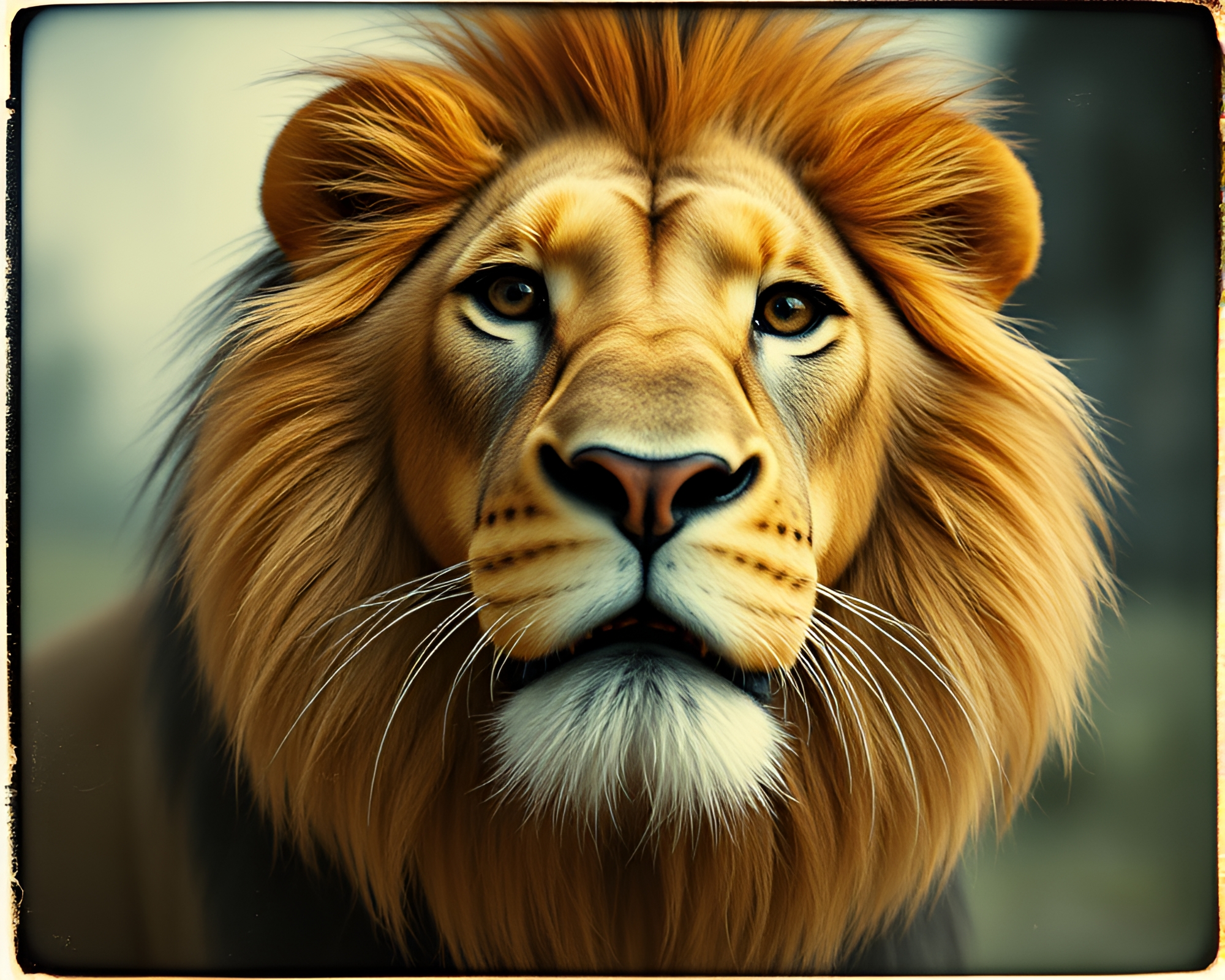Vintage Lion Close-Up in Stop-Motion Still – free AI stock image