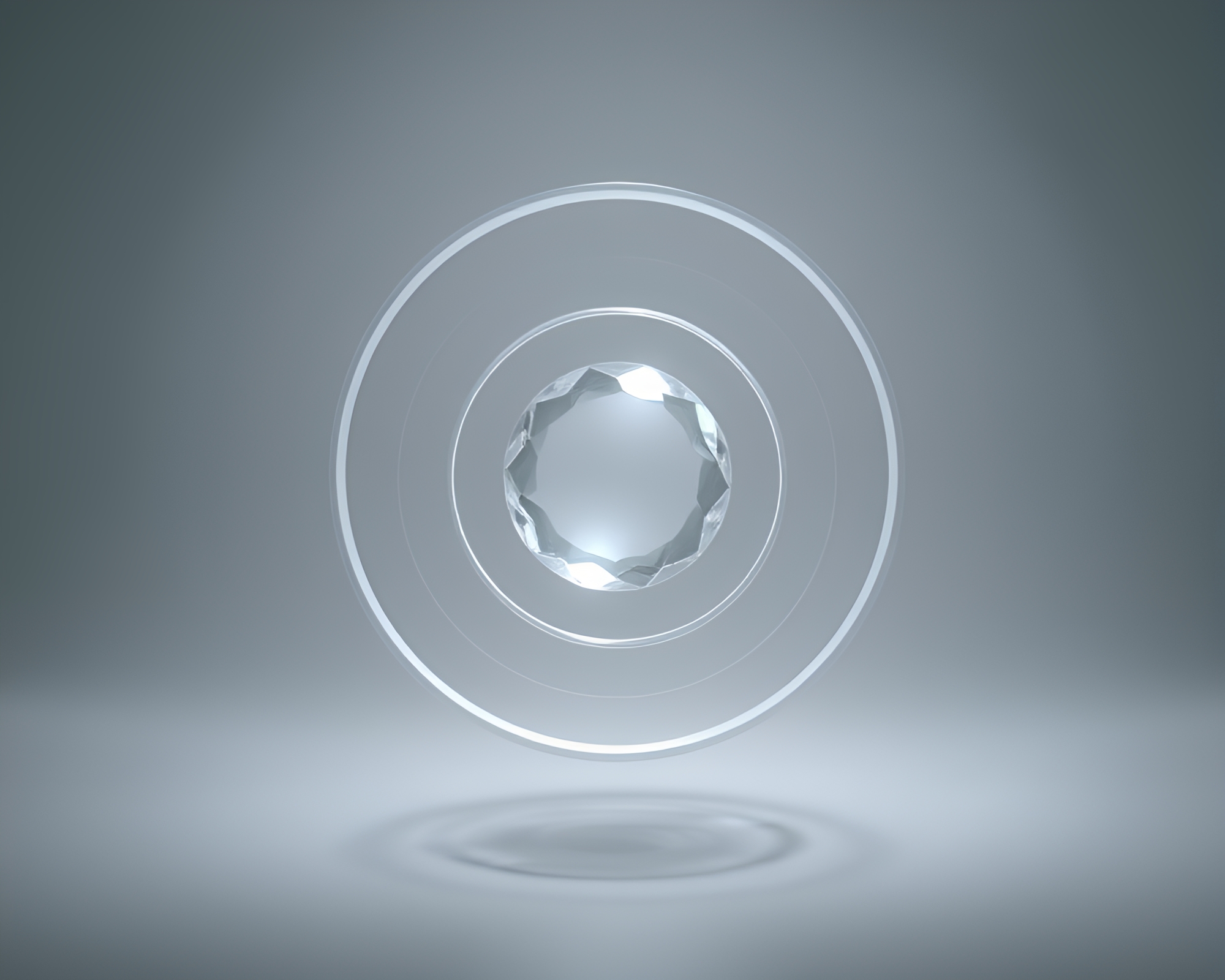 Mesmerizing Wireframe Crystal Circles Floating in Shadows – free AI stock image