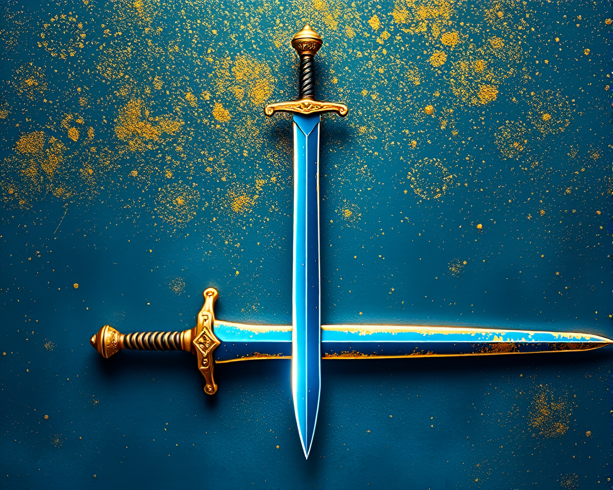 Frosty Sword of Gold: AI-Enhanced Arctic Elegance – free AI stock image