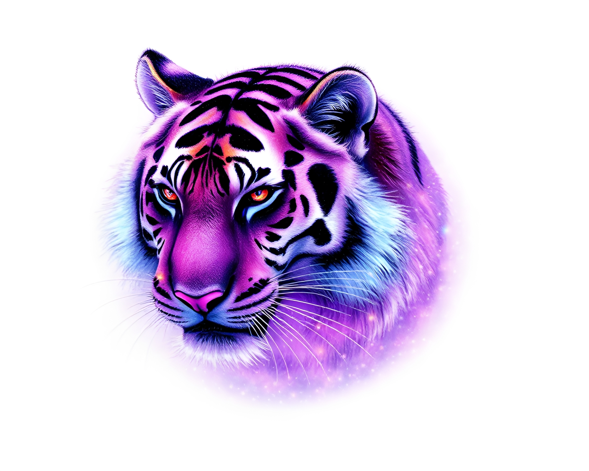 Vibrant Spiral Tiger in Neon Pastels – free AI stock image