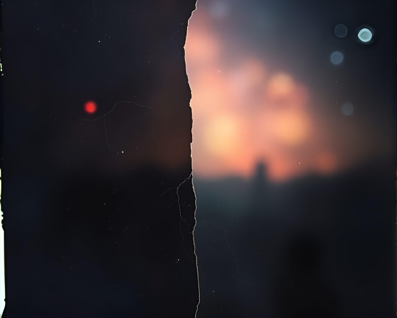 Fading parallel worlds with torn edges in low light