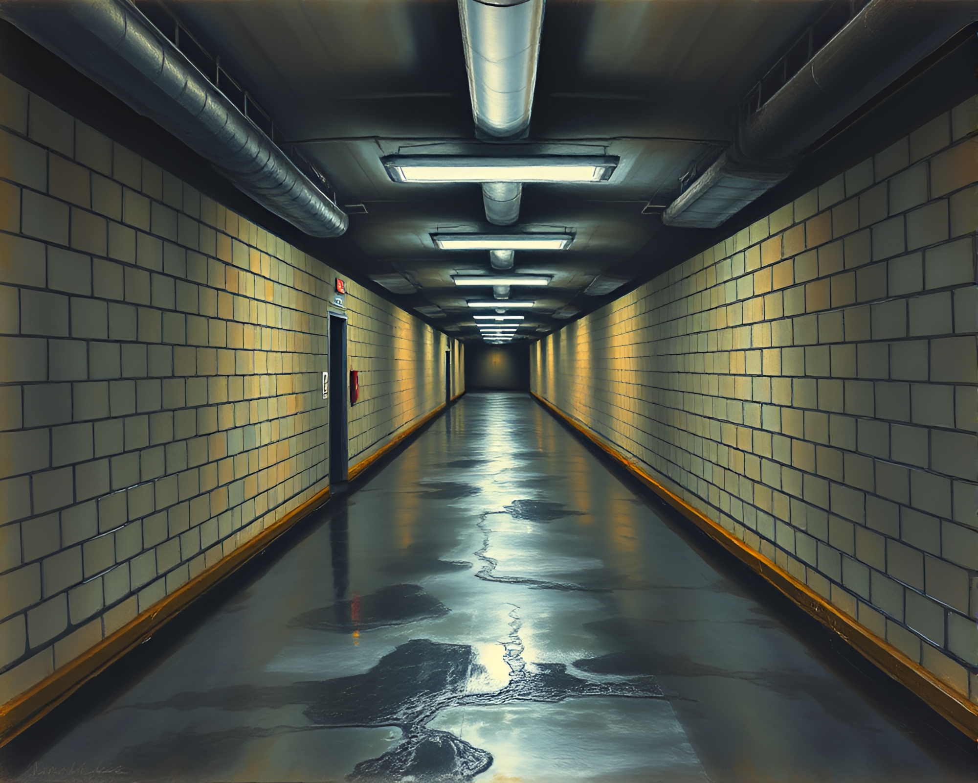 Mysterious Underground Bunker in Theatrical Lighting – free AI stock image