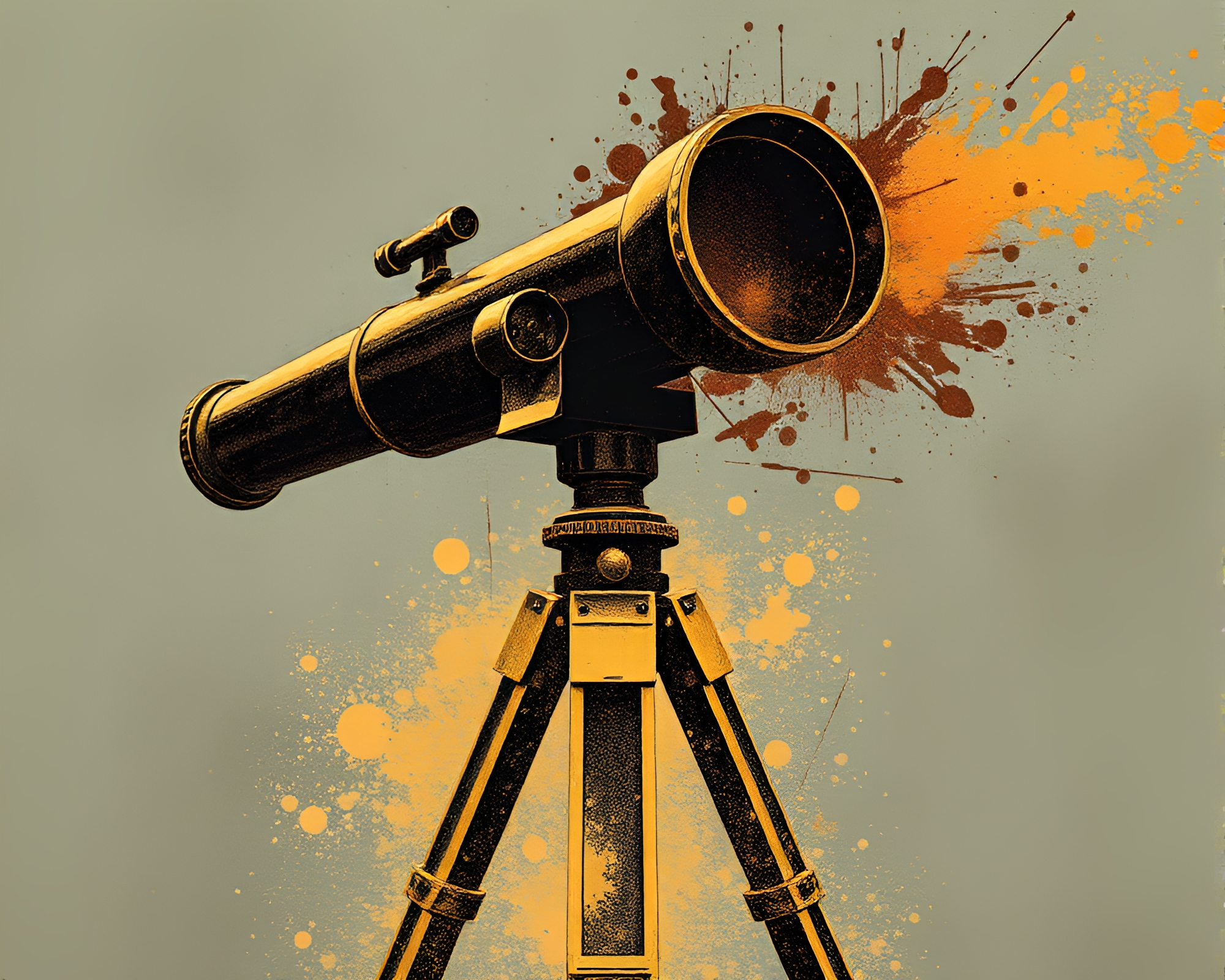 Brass telescope overlooking mystical dust-laden universe – free AI stock image