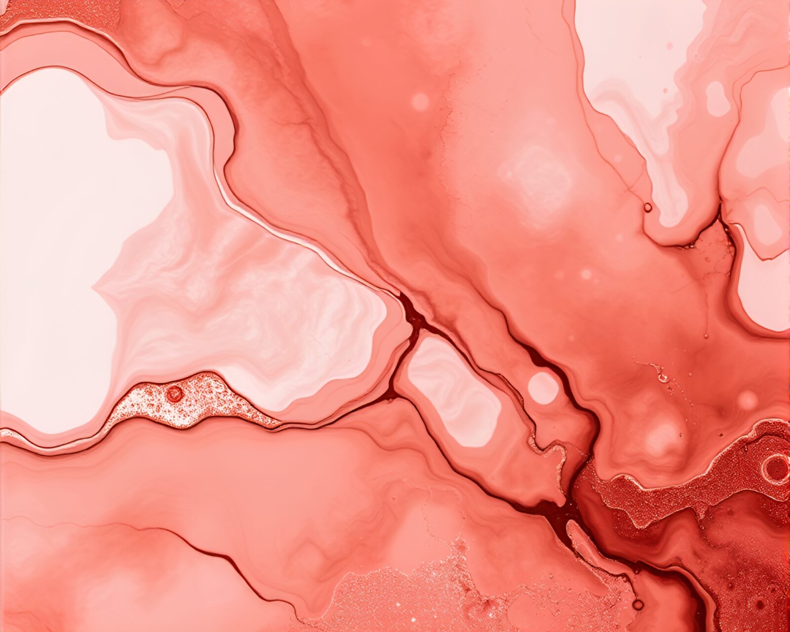 Futuristic android drenched in rose gold ink wash paint