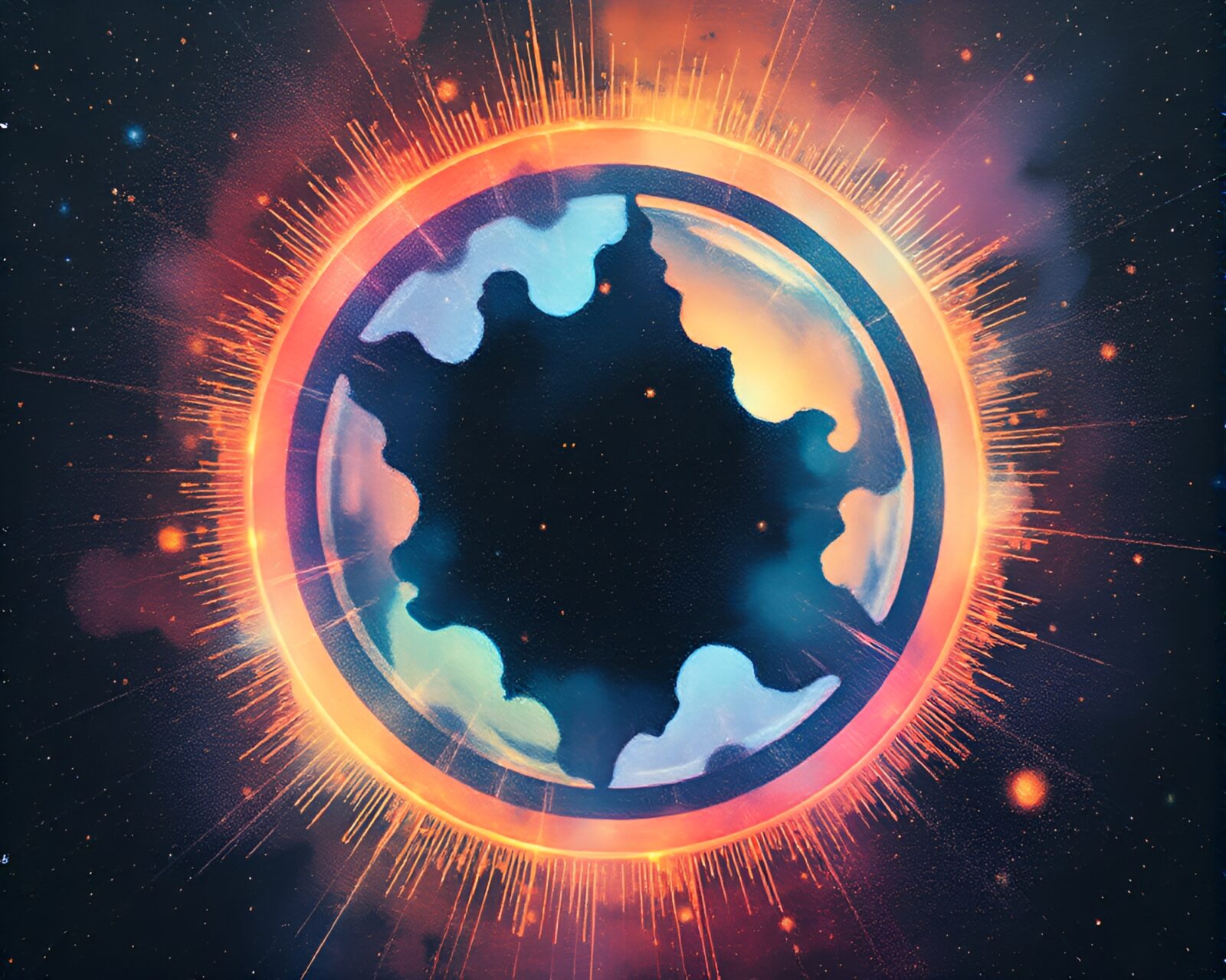 Pastel-toned magical circle in intricate fashion style illustration