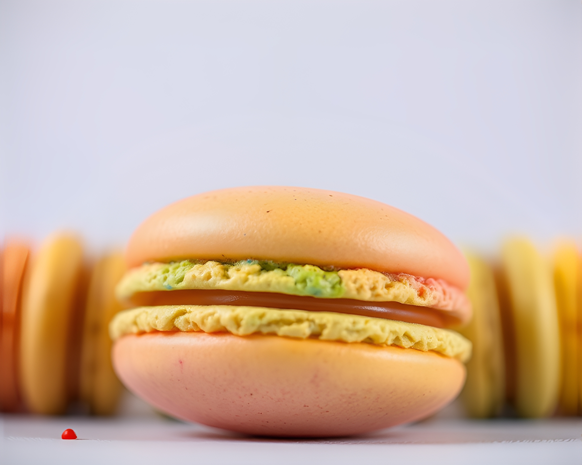 Rainbow Macaron Assortment Close-Up Still Life – free AI stock image