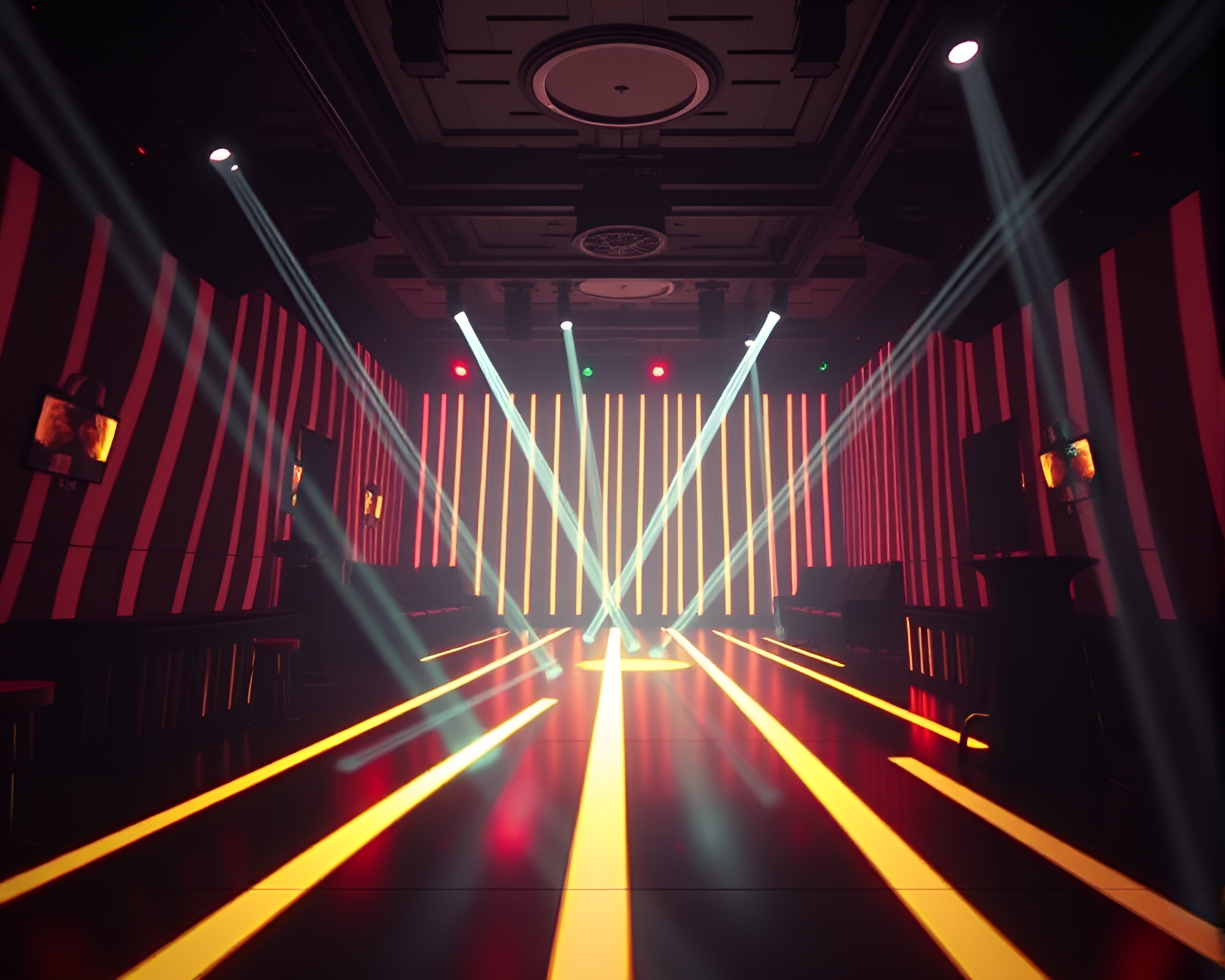 Surreal Stop-Motion Club Strobe Optical Illusion – free AI stock image