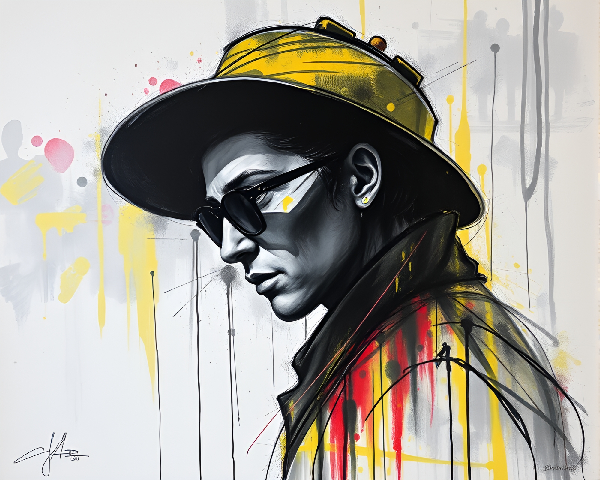 Colorful Thermal Street Art Sketch with Acrylic Accents – free AI stock image