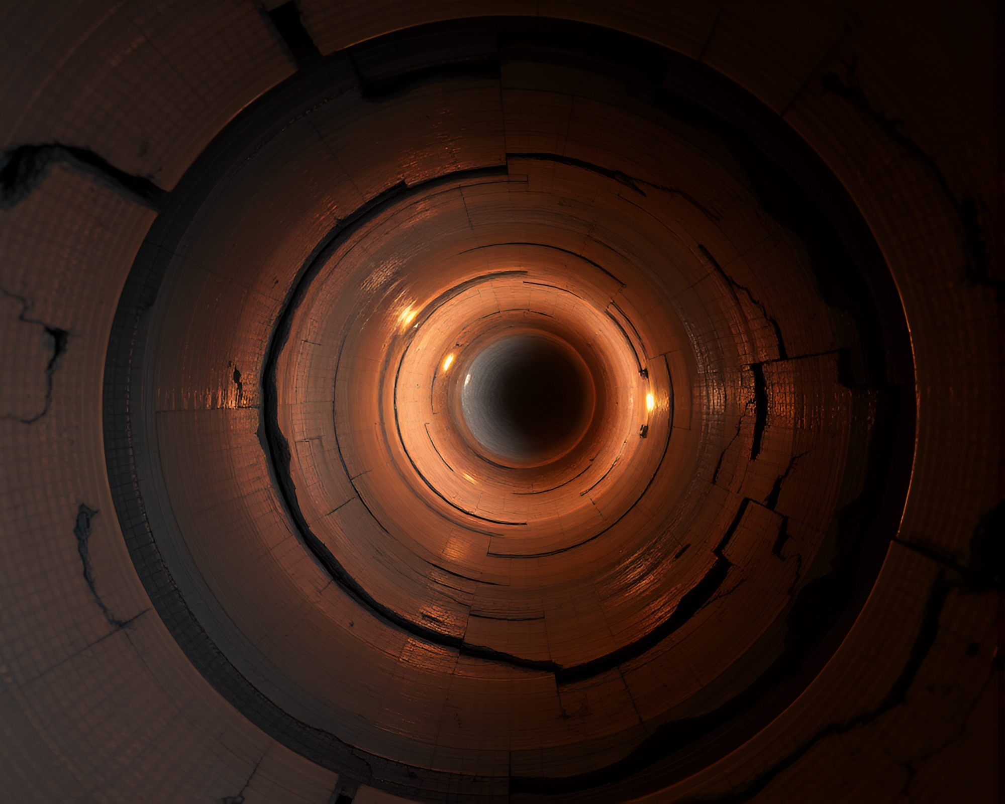 Copper Infused Underground Vortex Minimalism – free AI stock image