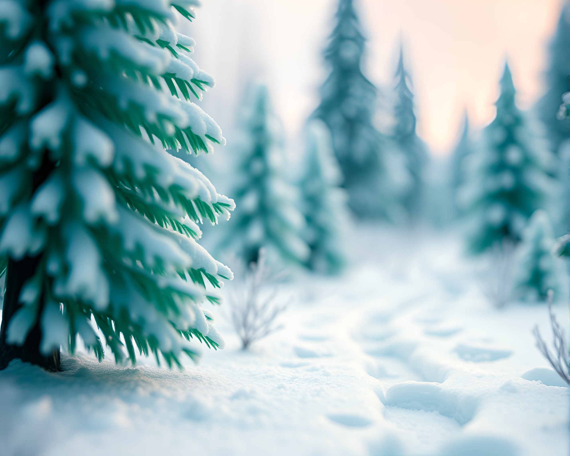 Teal Serenity in Winter Wonderland Voxel Art Macro Detail – free AI stock image