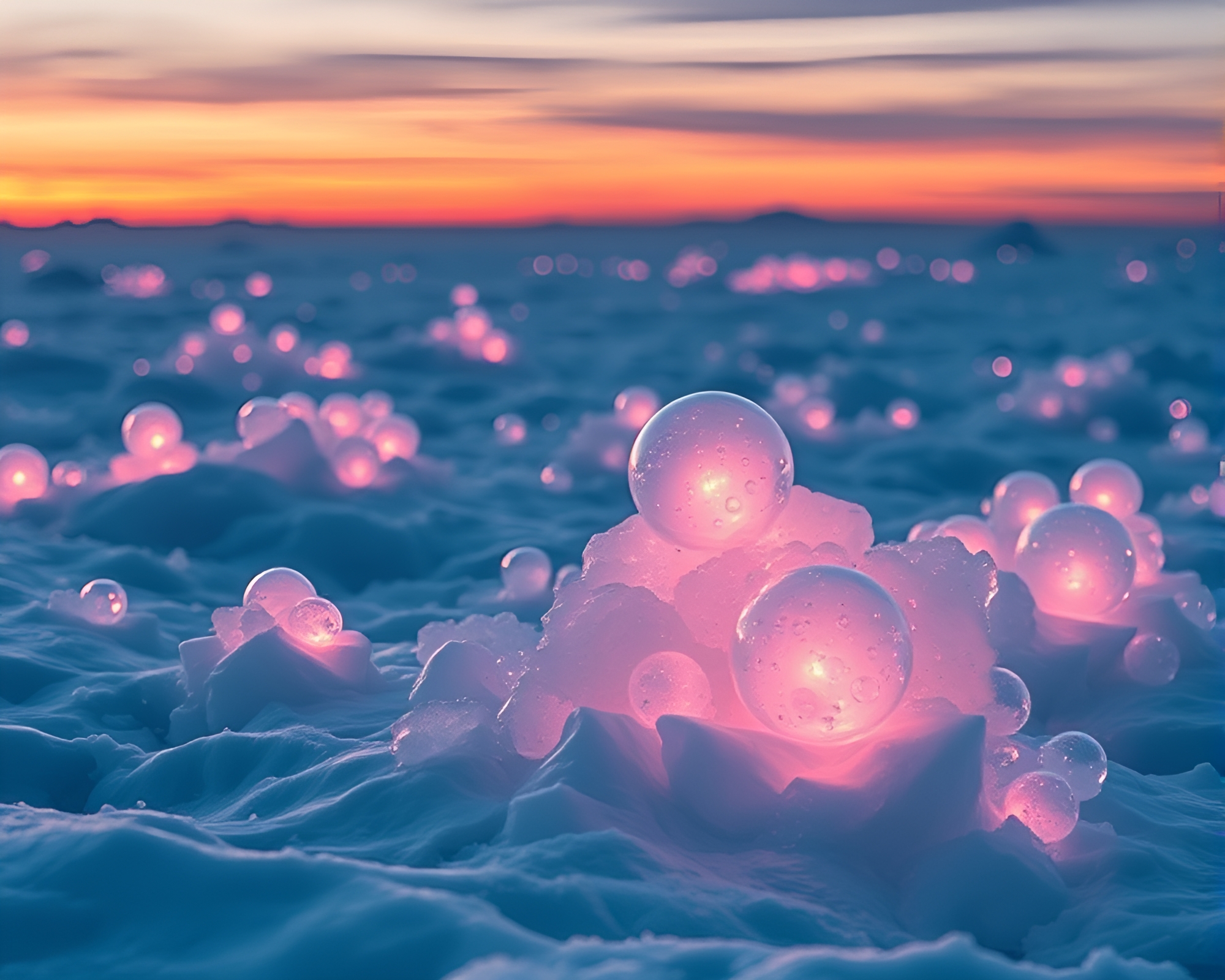Enchanting Siren in Polar Twilight Bubble Cluster – free AI stock image